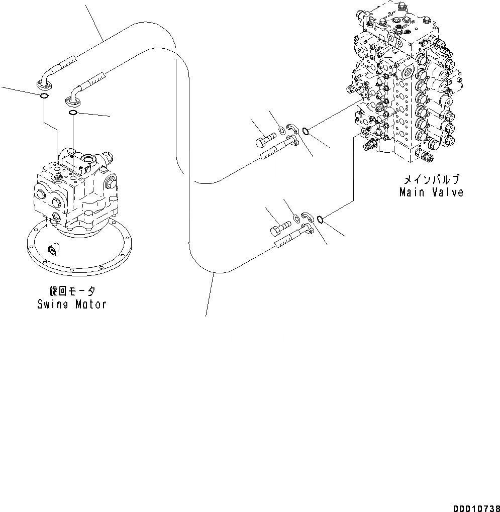 Схема запчастей Komatsu PC550LC-8 - ПОВОРОТН. ТРУБЫ (№78-) ПОВОРОТН. ТРУБЫ