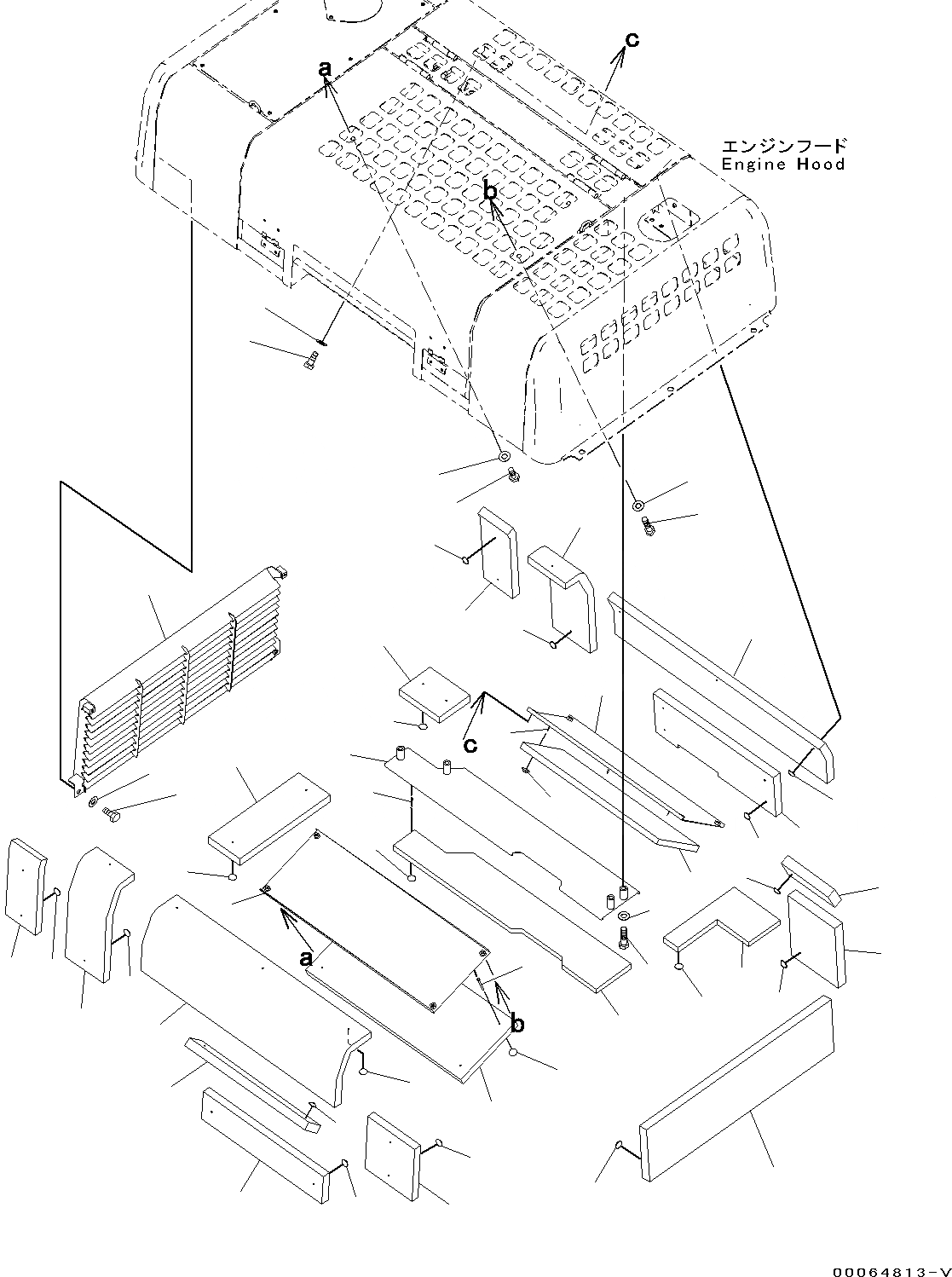 Схема запчастей Komatsu PC550LC-8 - КАПОТ, (/) (№78-) КАПОТ