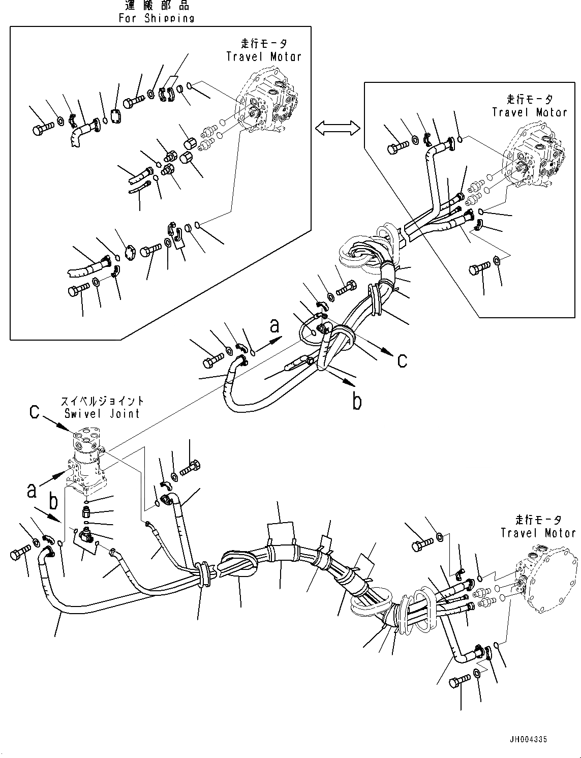 Схема запчастей Komatsu PC550LC-8 - ГИДРОЛИНИЯ ХОДА(№78-) ХОД ТРУБЫ
