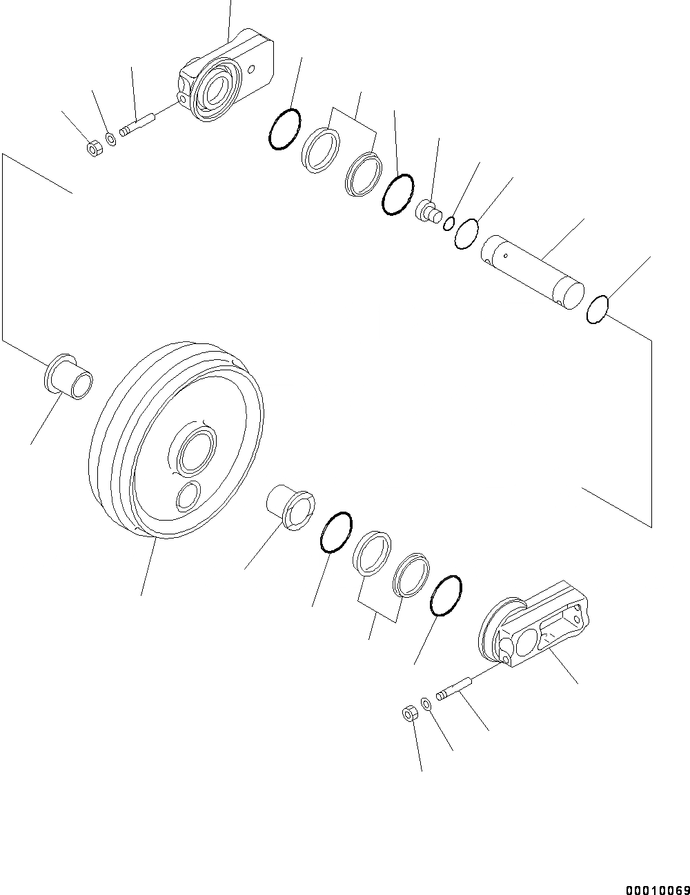 Схема запчастей Komatsu PC550LC-8 - ПЕРЕДН. ЛЕНИВЕЦ И ОПОРНЫЙ ЭЛЕМЕНТ ЛЕНИВЦА, (/) (№78-) ПЕРЕДН. ЛЕНИВЕЦ И ОПОРНЫЙ ЭЛЕМЕНТ ЛЕНИВЦА