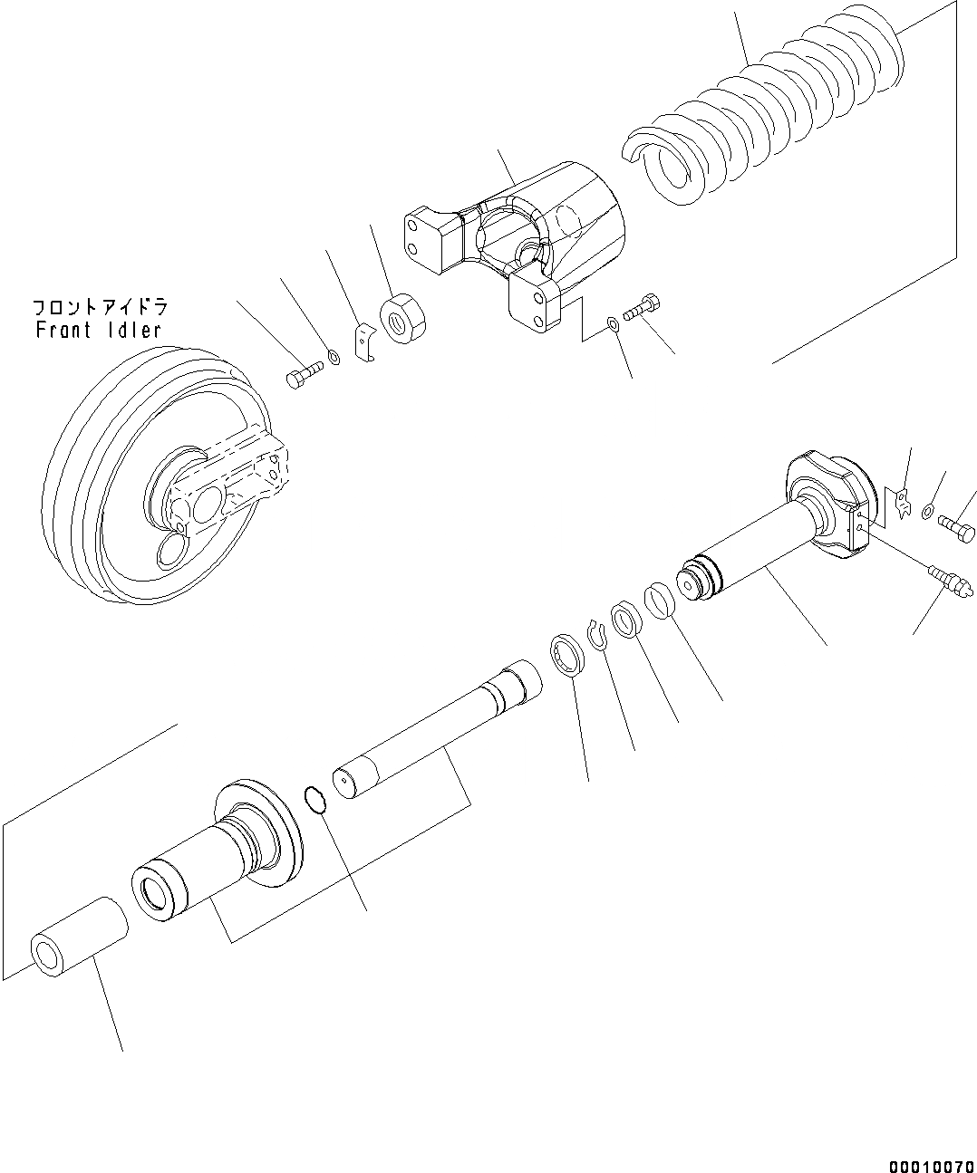 Схема запчастей Komatsu PC550LC-8 - ПЕРЕДН. ЛЕНИВЕЦ И ОПОРНЫЙ ЭЛЕМЕНТ ЛЕНИВЦА, (/) (№78-) ПЕРЕДН. ЛЕНИВЕЦ И ОПОРНЫЙ ЭЛЕМЕНТ ЛЕНИВЦА