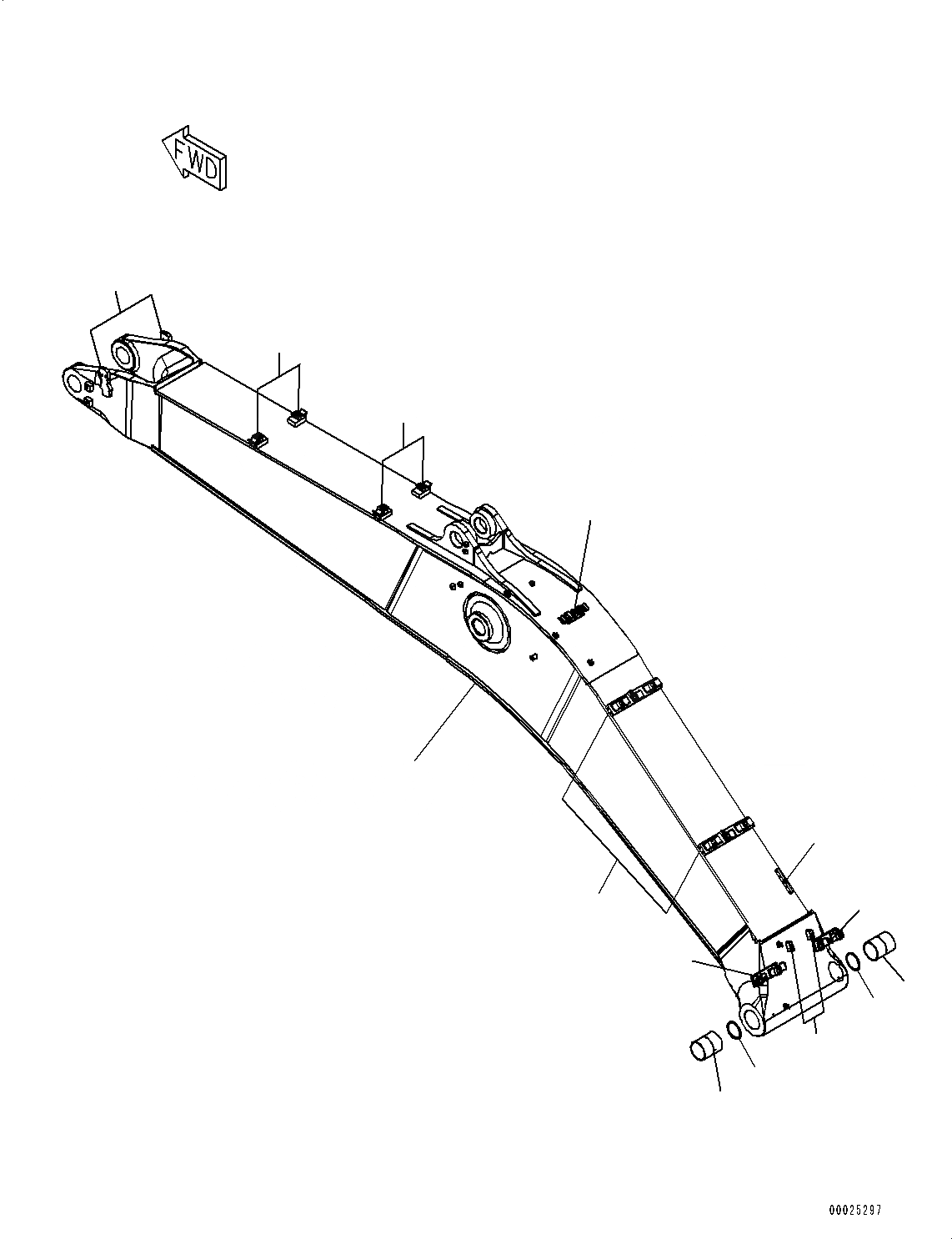 Схема запчастей Komatsu PC550LC-8 - СТРЕЛА, СТРЕЛА (№78-) СТРЕЛА, 7MM, SE
