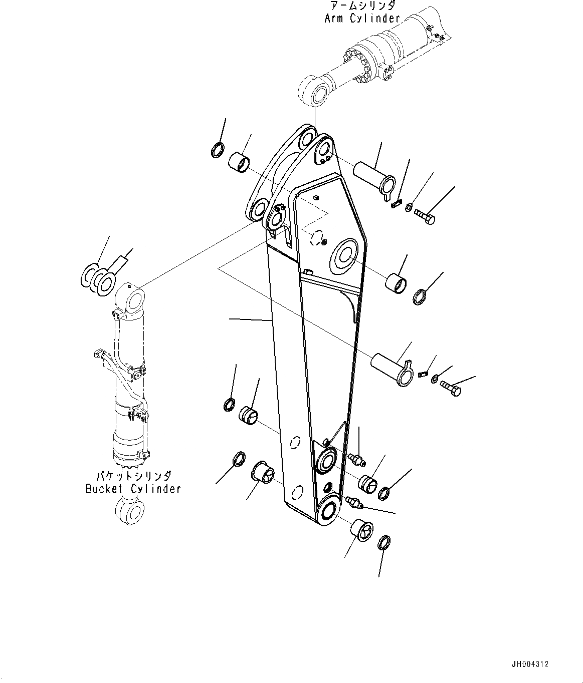 Схема запчастей Komatsu PC550LC-8 - РУКОЯТЬ, РУКОЯТЬ (№78-) РУКОЯТЬ, MM, SE