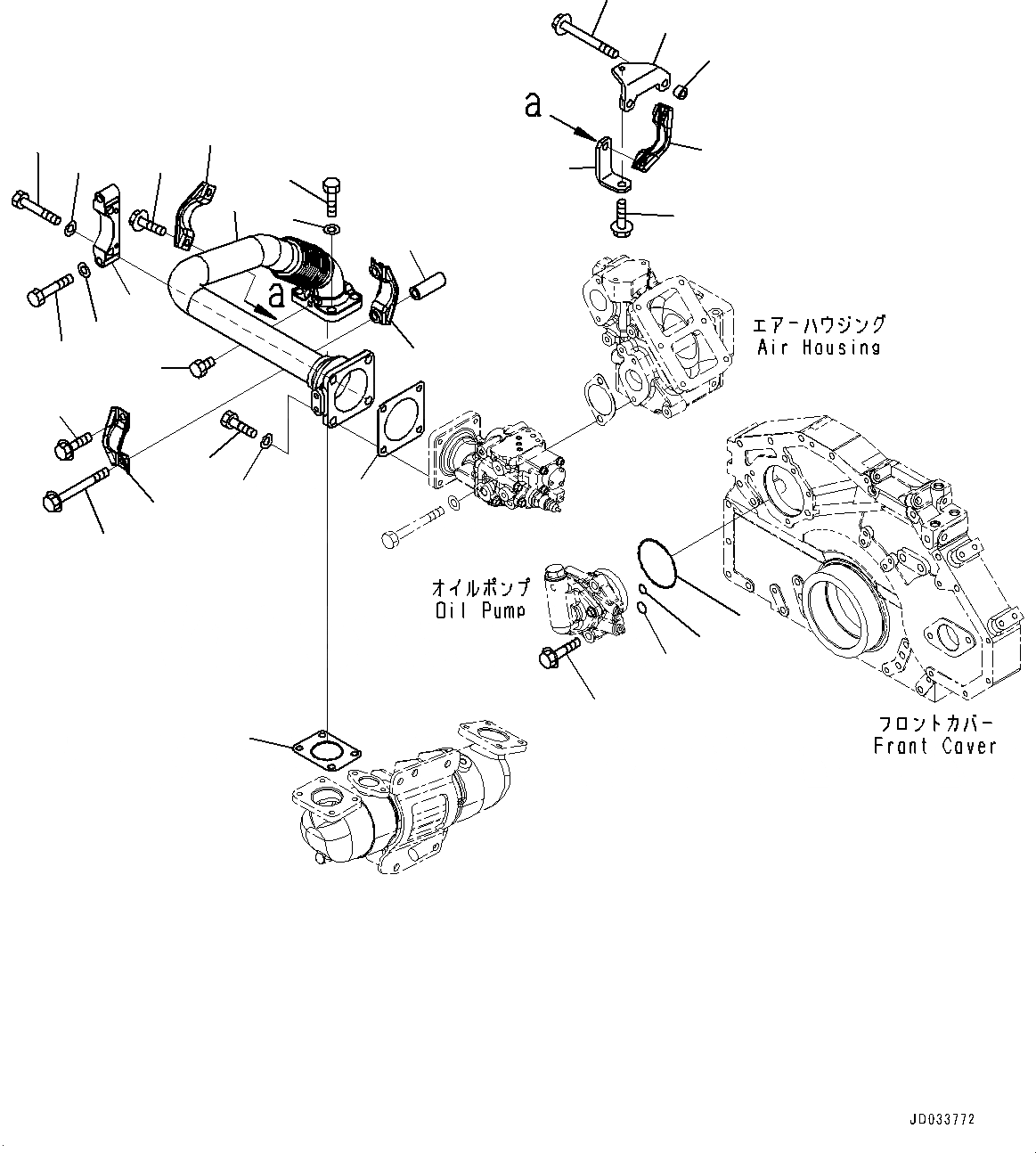 Схема запчастей Komatsu SAA6D125E-5D - ВЫПУСКН. GAS RE-CIRCULATION (EGR) КЛАПАН, EGR КЛАПАН И ОХЛАДИТЕЛЬ КРЕПЛЕНИЕ (/) (№7-) ВЫПУСКН. GAS RE-CIRCULATION (EGR) КЛАПАН