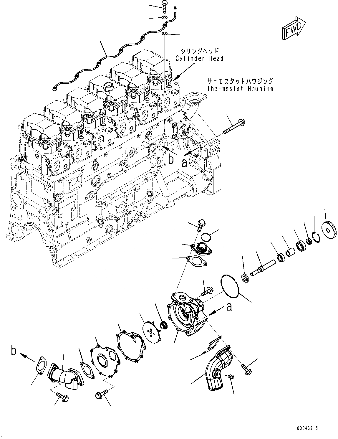 Схема запчастей Komatsu SAA6D125E-5D - ВОДЯНАЯ ПОМПА КРЕПЛЕНИЕ И ВОЗДУШН. ВЕНТИЛЯЦИЯ (№7-) ВОДЯНАЯ ПОМПА КРЕПЛЕНИЕ И ВОЗДУШН. ВЕНТИЛЯЦИЯ