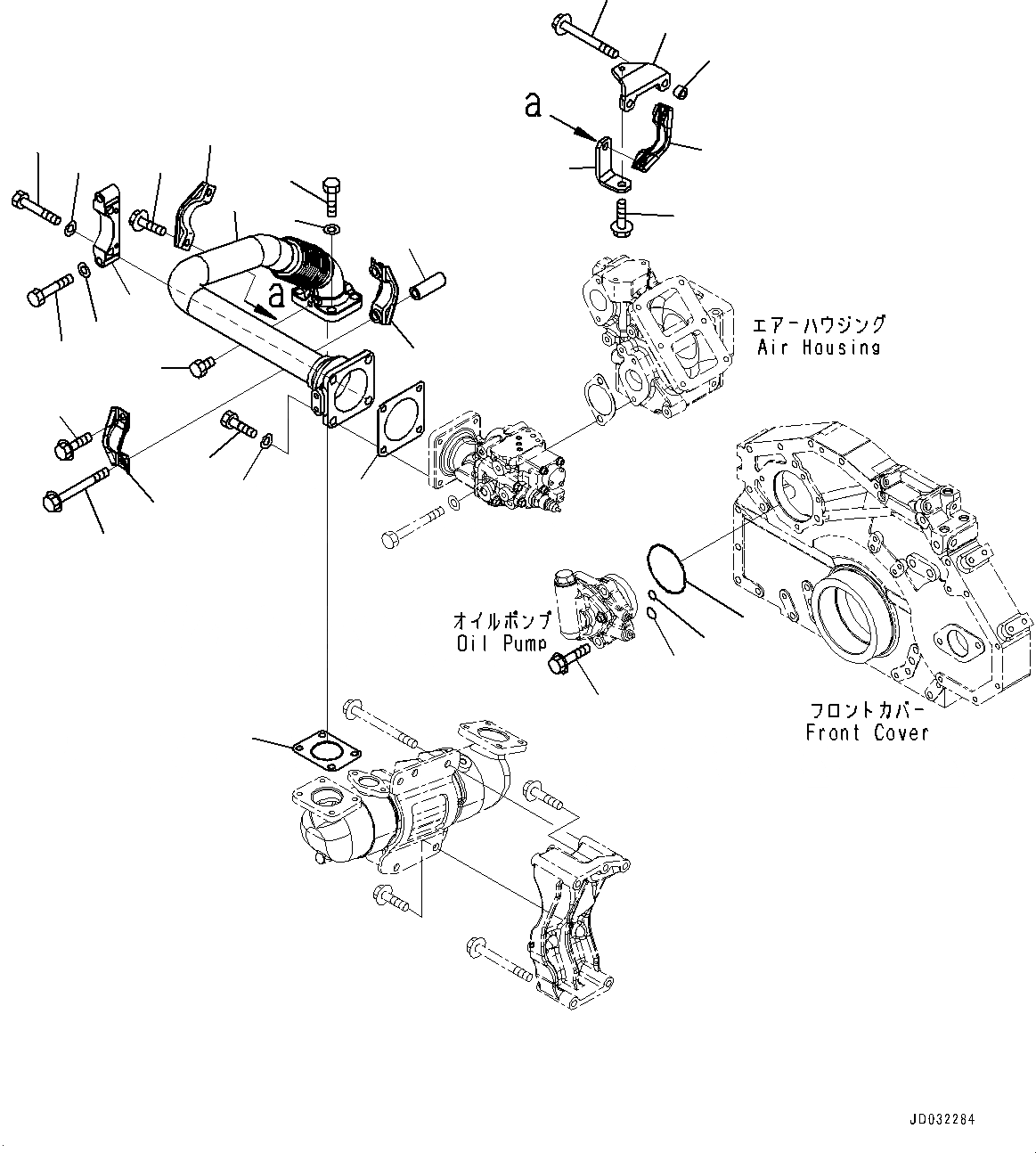 Схема запчастей Komatsu SAA6D125E-5G - ВЫПУСКН. GAS RE-CIRCULATION (EGR) КЛАПАН, EGR КЛАПАН И ОХЛАДИТЕЛЬ КРЕПЛЕНИЕ (/) (№79-) ВЫПУСКН. GAS RE-CIRCULATION (EGR) КЛАПАН