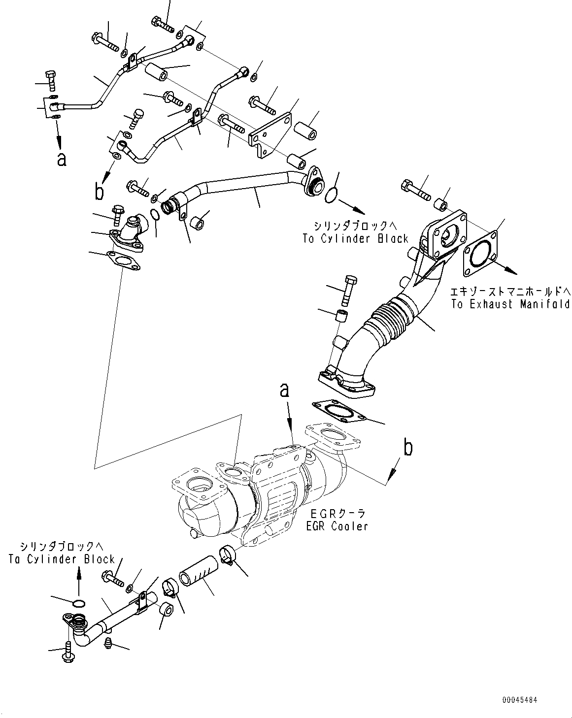 Схема запчастей Komatsu SAA6D125E-5G - ВЫПУСКН. GAS RE-CIRCULATION (EGR) КЛАПАН, EGR ЛИНИЯ ОХЛАЖДЕНИЯ И ВОЗДУШН. ВЕНТИЛЯЦИЯ (№79-) ВЫПУСКН. GAS RE-CIRCULATION (EGR) КЛАПАН