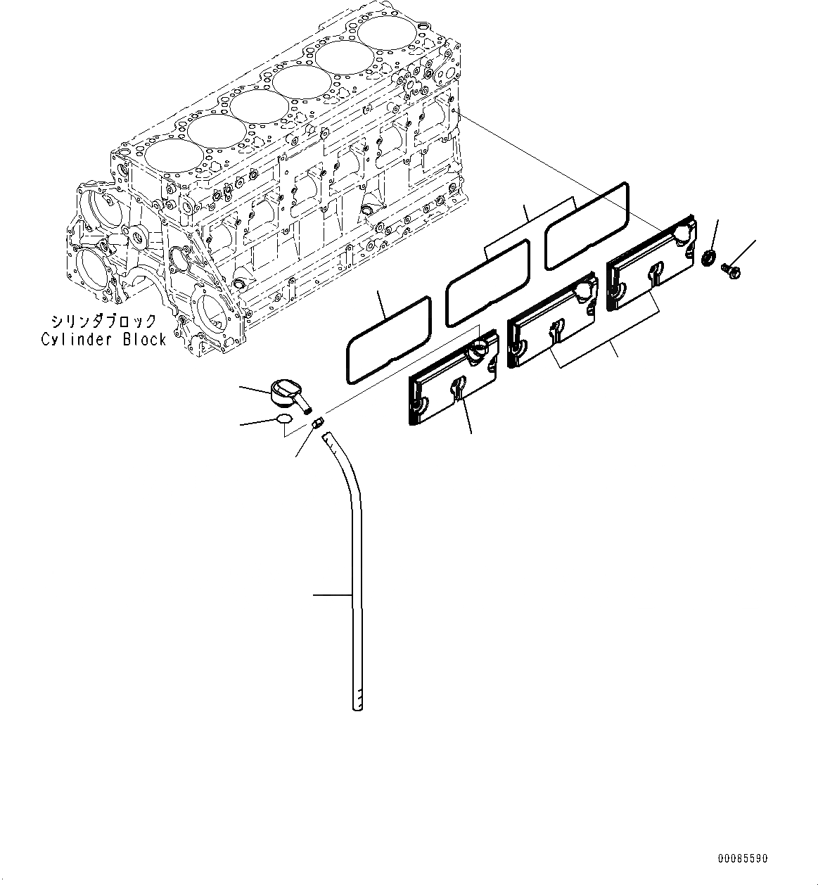 Схема запчастей Komatsu SAA6D125E-5G - КРЫШКА ТОЛКАТЕЛЕЙ КЛАПАНА (№79-) КРЫШКА ТОЛКАТЕЛЕЙ КЛАПАНА