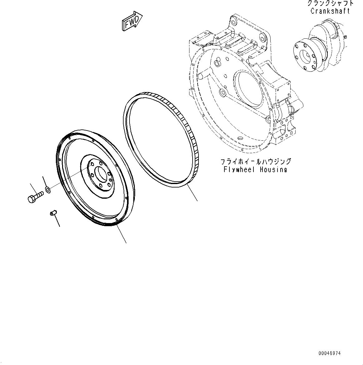 Схема запчастей Komatsu SAA6D125E-5G - МАХОВИК (№79-) МАХОВИК