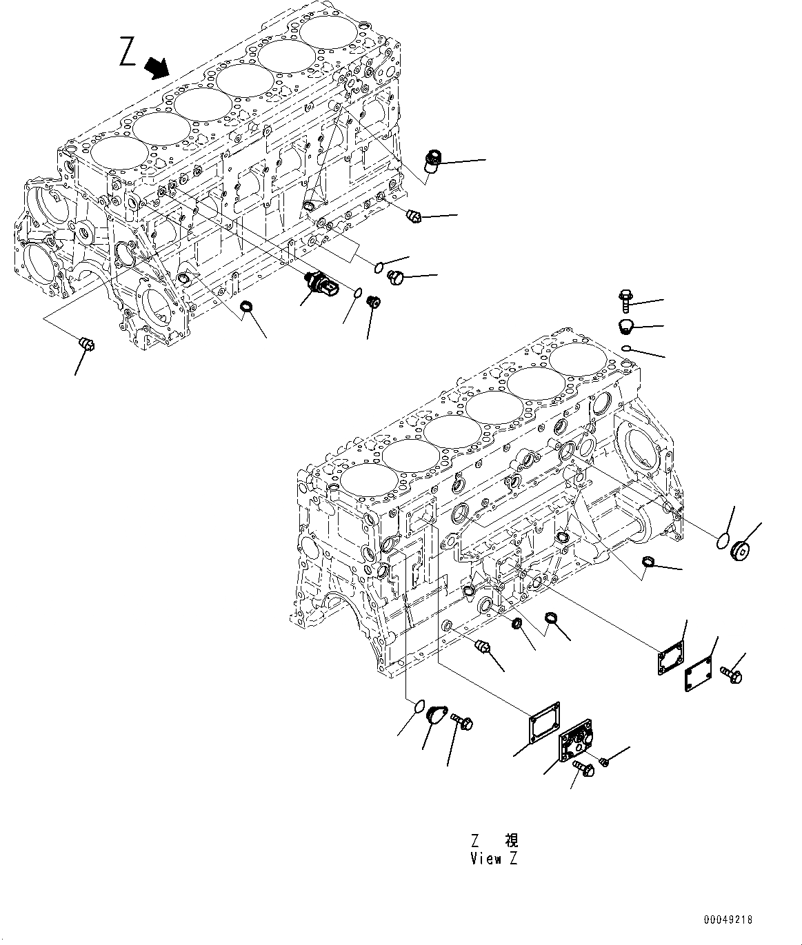 Схема запчастей Komatsu SAA6D125E-5G - ЭЛЕМЕНТЫ БЛОКА ЦИЛИНДРОВ (№79-) ЭЛЕМЕНТЫ БЛОКА ЦИЛИНДРОВ