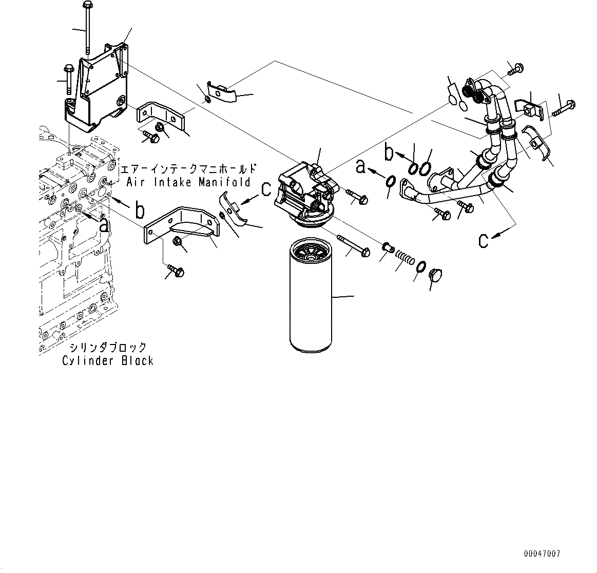 Схема запчастей Komatsu SAA6D125E-5G - ДВИГАТЕЛЬ МАСЛ. ФИЛЬТР И ТРУБЫ (№79-) ДВИГАТЕЛЬ МАСЛ. ФИЛЬТР И ТРУБЫ