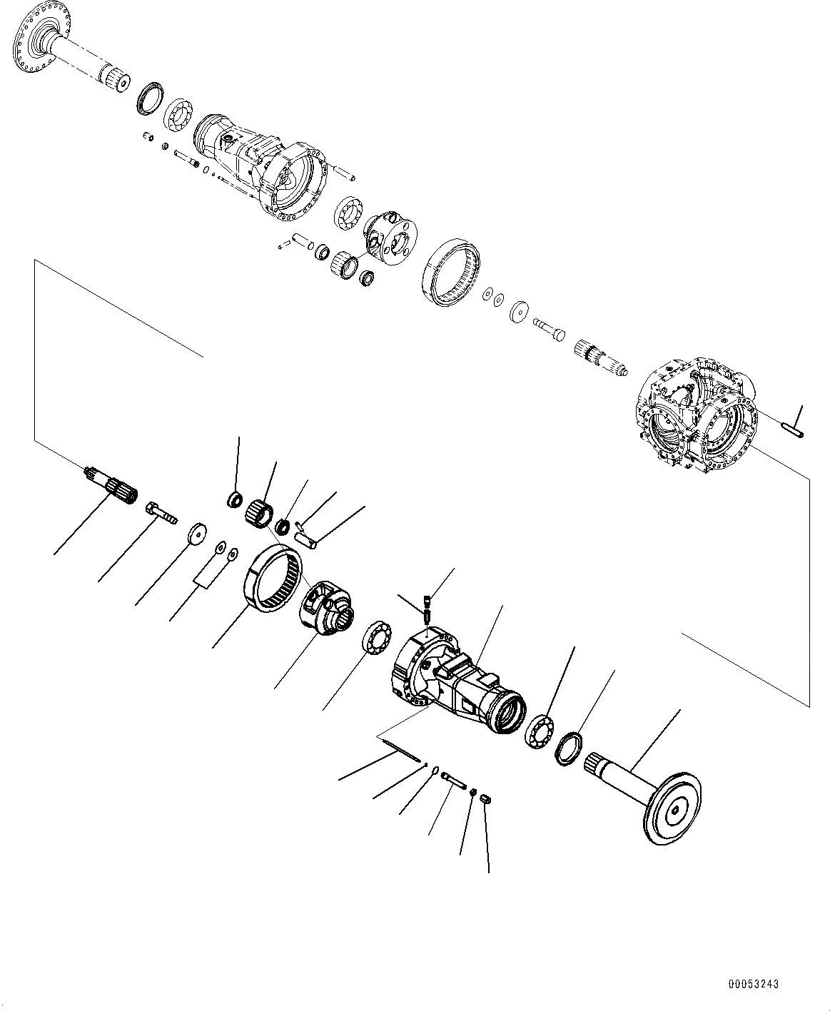 Схема запчастей Komatsu WA470-6 - ЗАДН. МОСТ, КОНЕЧНАЯ ПЕРЕДАЧА ЛЕВ. (№9-) ЗАДН. МОСТ, БЕЗ САМОБЛОКИР. ДИФФЕРЕНЦ.