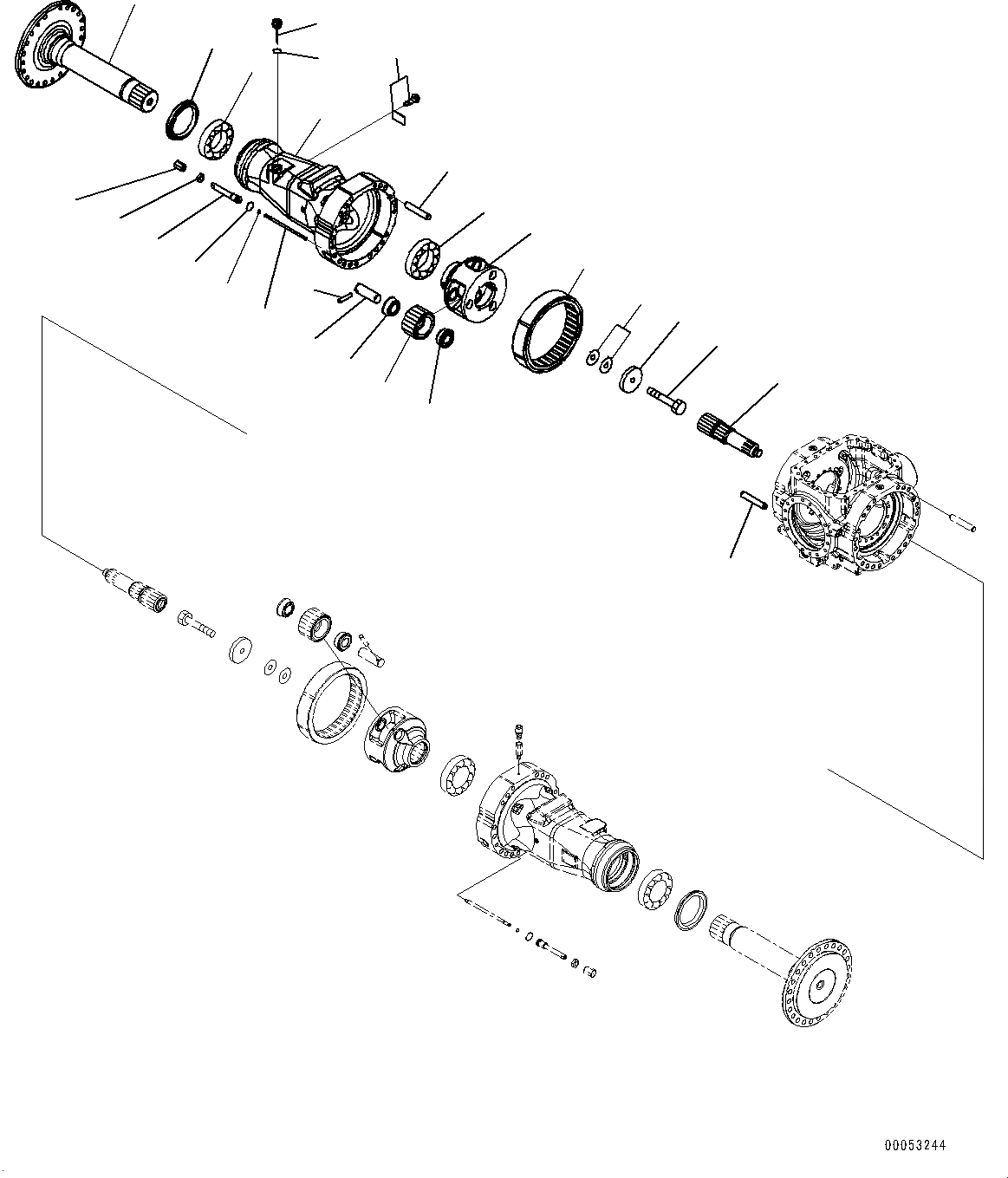 Схема запчастей Komatsu WA470-6 - ЗАДН. МОСТ, КОНЕЧНАЯ ПЕРЕДАЧА ПРАВ. (№9-) ЗАДН. МОСТ, БЕЗ САМОБЛОКИР. ДИФФЕРЕНЦ.