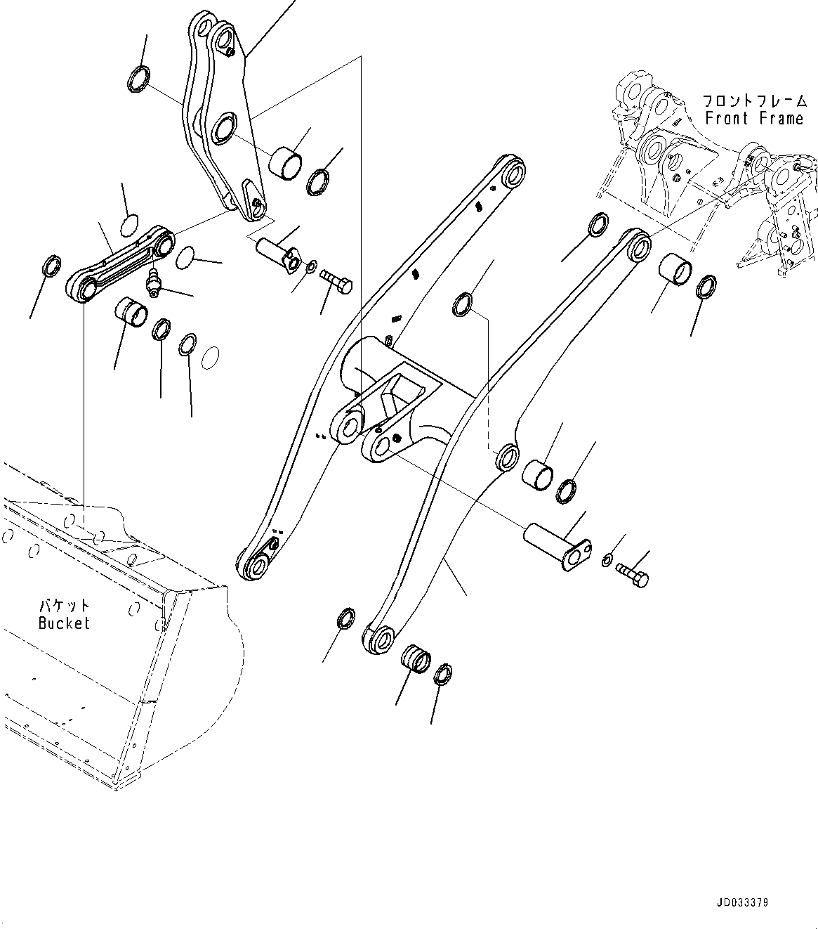 Схема запчастей Komatsu WA470-6 - РУКОЯТЬ И BELL CRANK, СТРЕЛА, BELL CRANK И СОЕДИНИТЕЛЬН. ЗВЕНО (№9-) РУКОЯТЬ И BELL CRANK, С 3-Х СЕКЦ. КОНТР. КЛАПАНОМ, АВТОМАТИЧ.-СИСТ. СМАЗКИ СИСТЕМА