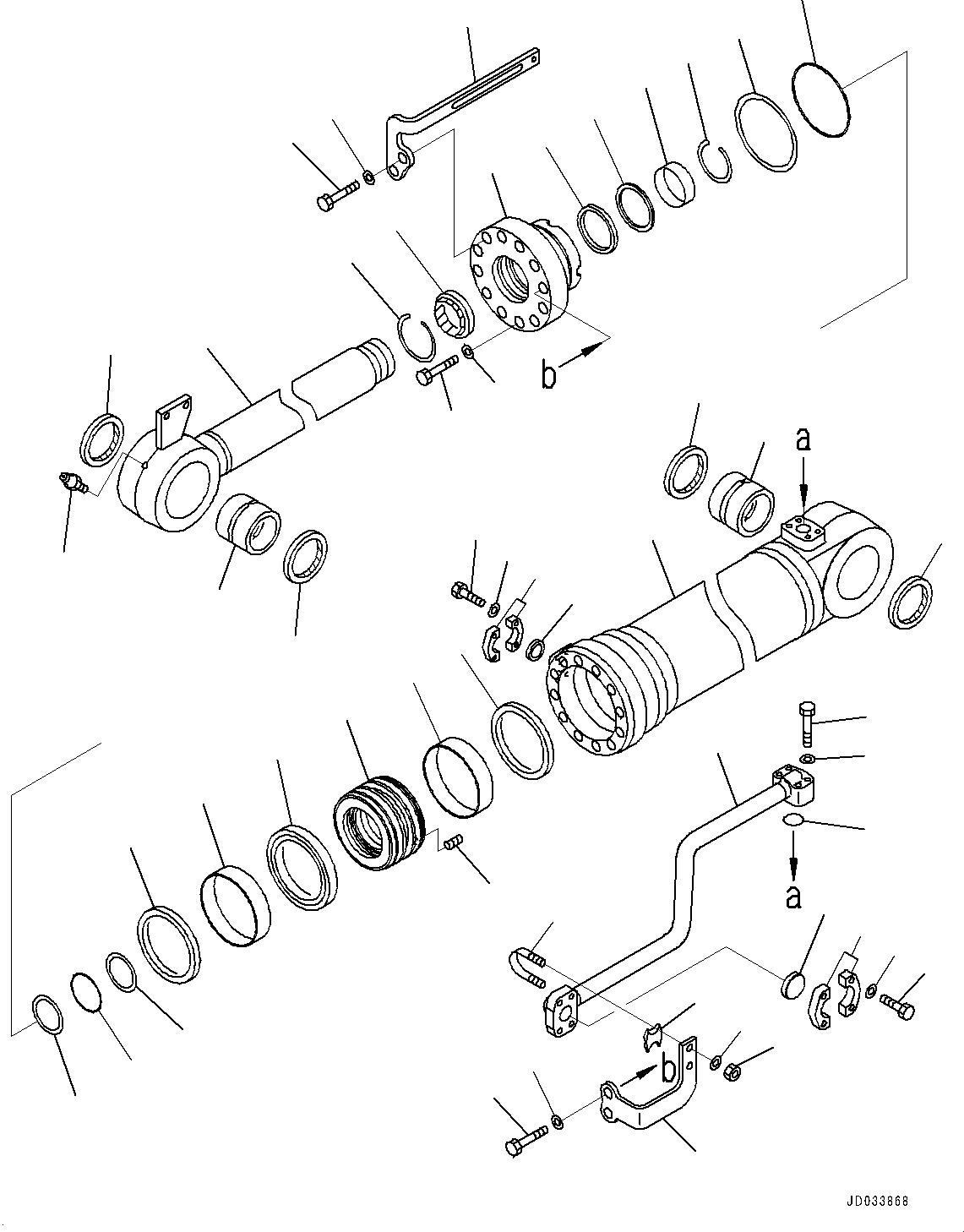 Схема запчастей Komatsu WA470-6 - ЦИЛИНДР КОВША, ВНУТР. ЧАСТИ (№9-) ЦИЛИНДР КОВША, БОЛЬШ. DIAMETER ТИП, ВИЛЫ