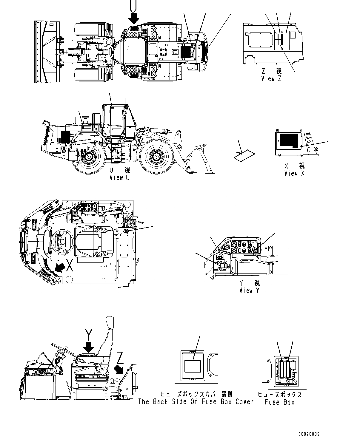 Схема запчастей Komatsu WA470-6 - МАРКИРОВКА, ИНТЕРЬЕР (№9-9779) МАРКИРОВКА, ТУРЦИЯ-АНГЛ.