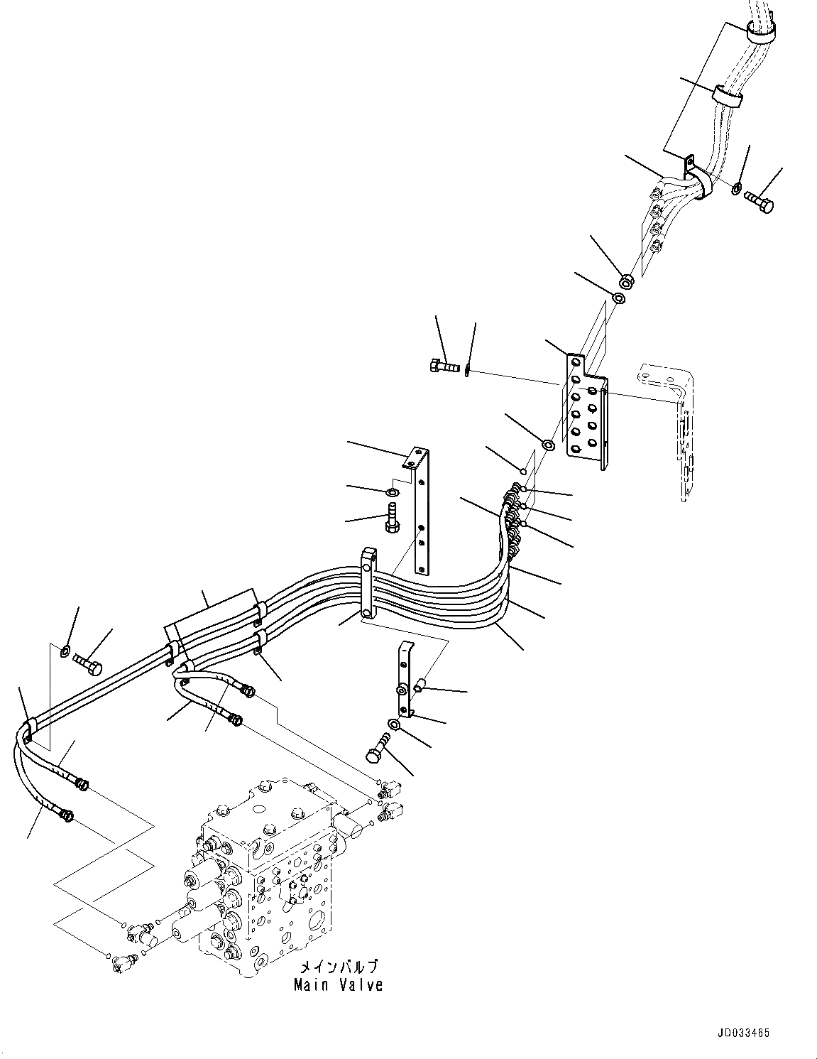 Схема запчастей Komatsu WA470-6 - ГИДРОЛИНИЯ, PPC ТРУБЫ (№9-) ГИДРОЛИНИЯ, С 3-Х СЕКЦ. КОНТР. КЛАПАНОМ, ECSS