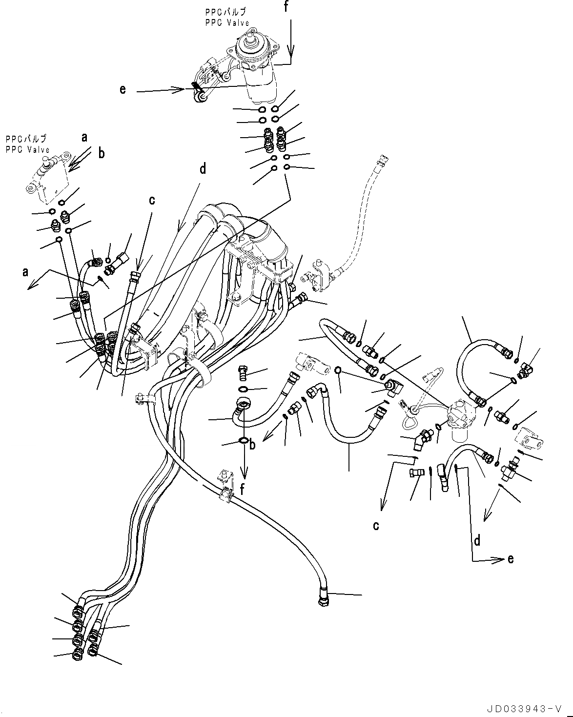 Схема запчастей Komatsu WA470-6 - УПРАВЛЕНИЕ ПОГРУЗКОЙ БЛОК, PPC ТРУБЫ (/) (№9-) УПРАВЛЕНИЕ ПОГРУЗКОЙ БЛОК, С MULTI-FUNCTION MONO РЫЧАГ И -РЫЧАГ УПРАВЛ. НАВЕСН. ОБОРУД.