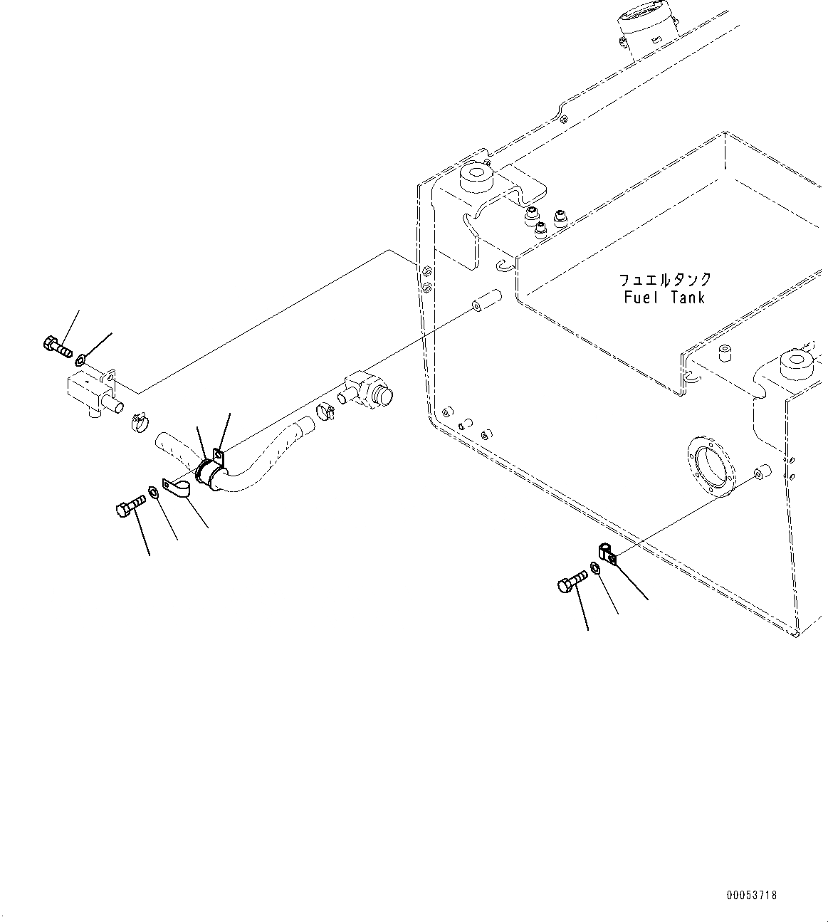 Схема запчастей Komatsu WA480-6 - ТОПЛИВН. БАК., КРЕПЛЕНИЕ (№9-) ТОПЛИВН. БАК., EXCEPT ЕСКАНАТ