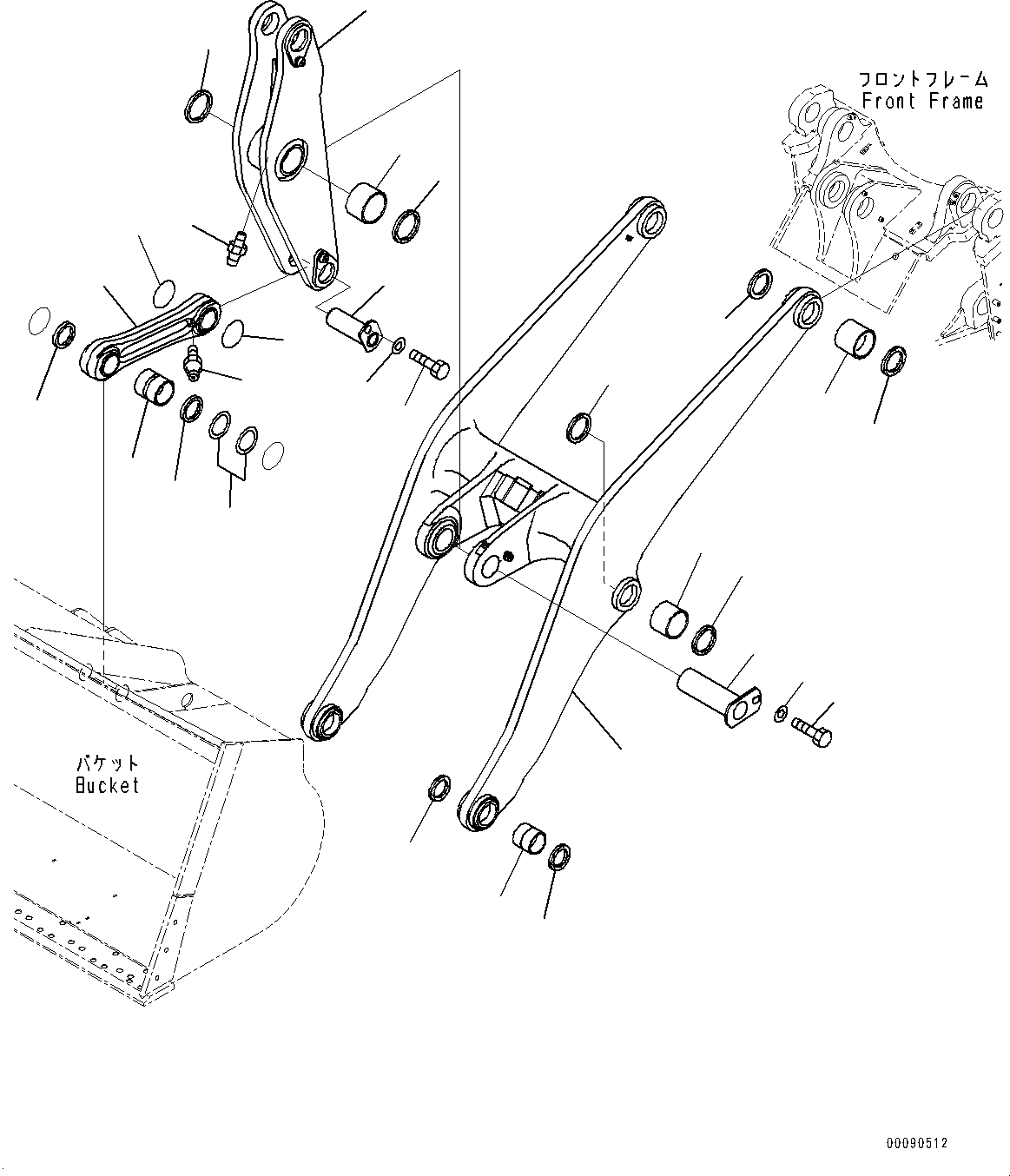 Схема запчастей Komatsu WA480-6 - РУКОЯТЬ И BELL CRANK, СТРЕЛА, BELL CRANK И СОЕДИНИТЕЛЬН. ЗВЕНО (№9-) РУКОЯТЬ И BELL CRANK, С УДАЛЕНН. СИСТ. СМАЗКИ, ЗАДН. МОСТ, ЦИЛИНДР РУЛЕВ. УПР-Я, КОВШ, 2-Х СЕКЦИОНН. УПРАВЛЯЮЩ. КЛАПАН, ПОГРУЗ. METER, BMRC BUS