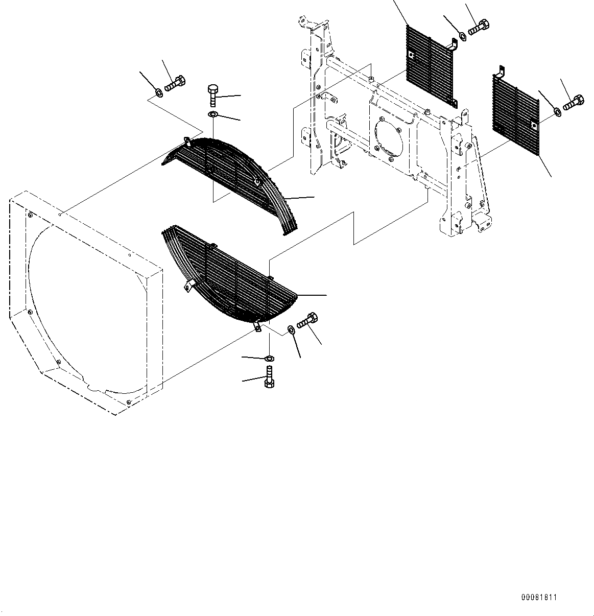 Схема запчастей Komatsu WA480-6 - РАДИАТОР, ЗАЩИТА ВЕНТИЛЯТОРА (№9-) РАДИАТОР, С АВТОМАТИЧ. КОНДИЦ. ВОЗДУХА