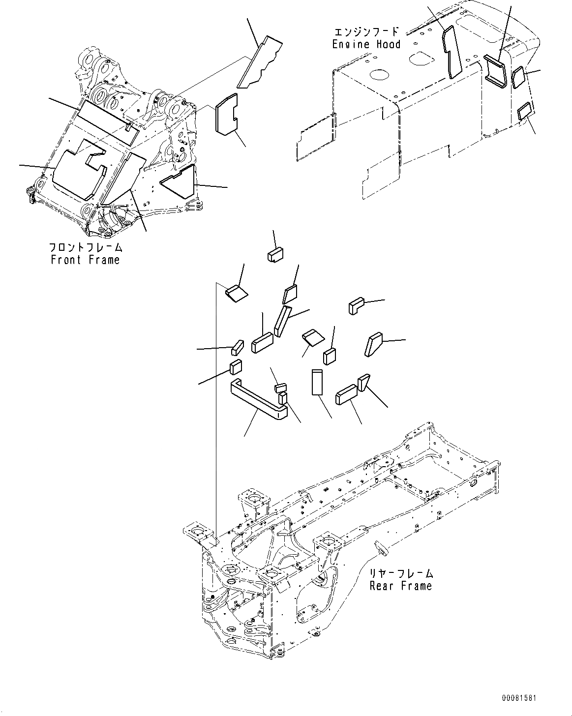 Схема запчастей Komatsu WA480-6 - СОЧЛ. СОЕД. БЛОКИР. BAR И РАМА COVER, ЩИТКИ (№9-) СОЧЛ. СОЕД. БЛОКИР. BAR И РАМА COVER, С 3-Х СЕКЦ. КОНТР. КЛАПАНОМ, ДЛЯ СТРАН ЕС НОВ. NOISE ARRANGEMENT 