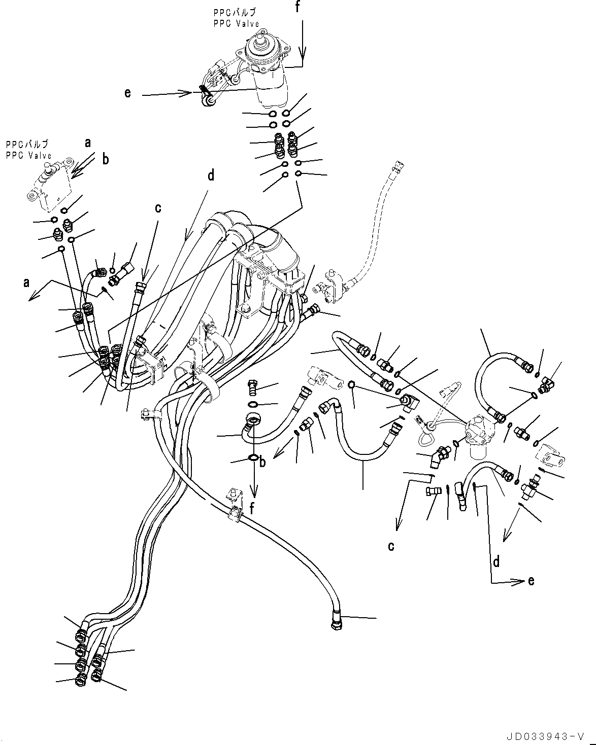Схема запчастей Komatsu WA480-6 - УПРАВЛЕНИЕ ПОГРУЗКОЙ БЛОК, PPC ТРУБЫ (/) (№9-) УПРАВЛЕНИЕ ПОГРУЗКОЙ БЛОК, С MULTI-FUNCTION MONO РЫЧАГ И -РЫЧАГ УПРАВЛ. НАВЕСН. ОБОРУД.
