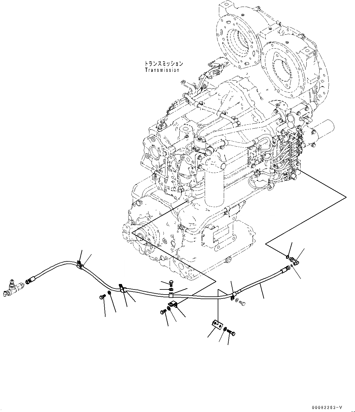Схема запчастей Komatsu WA480-6 - ГИДРОТРАНСФОРМАТОР И ТРАНСМИССИЯ, ГИДРОЛИНИЯ СТОЯНОЧНОГО ТОРМОЗА (№9-) ГИДРОТРАНСФОРМАТОР И ТРАНСМИССИЯ, С БЛОКИР.UP ТИП