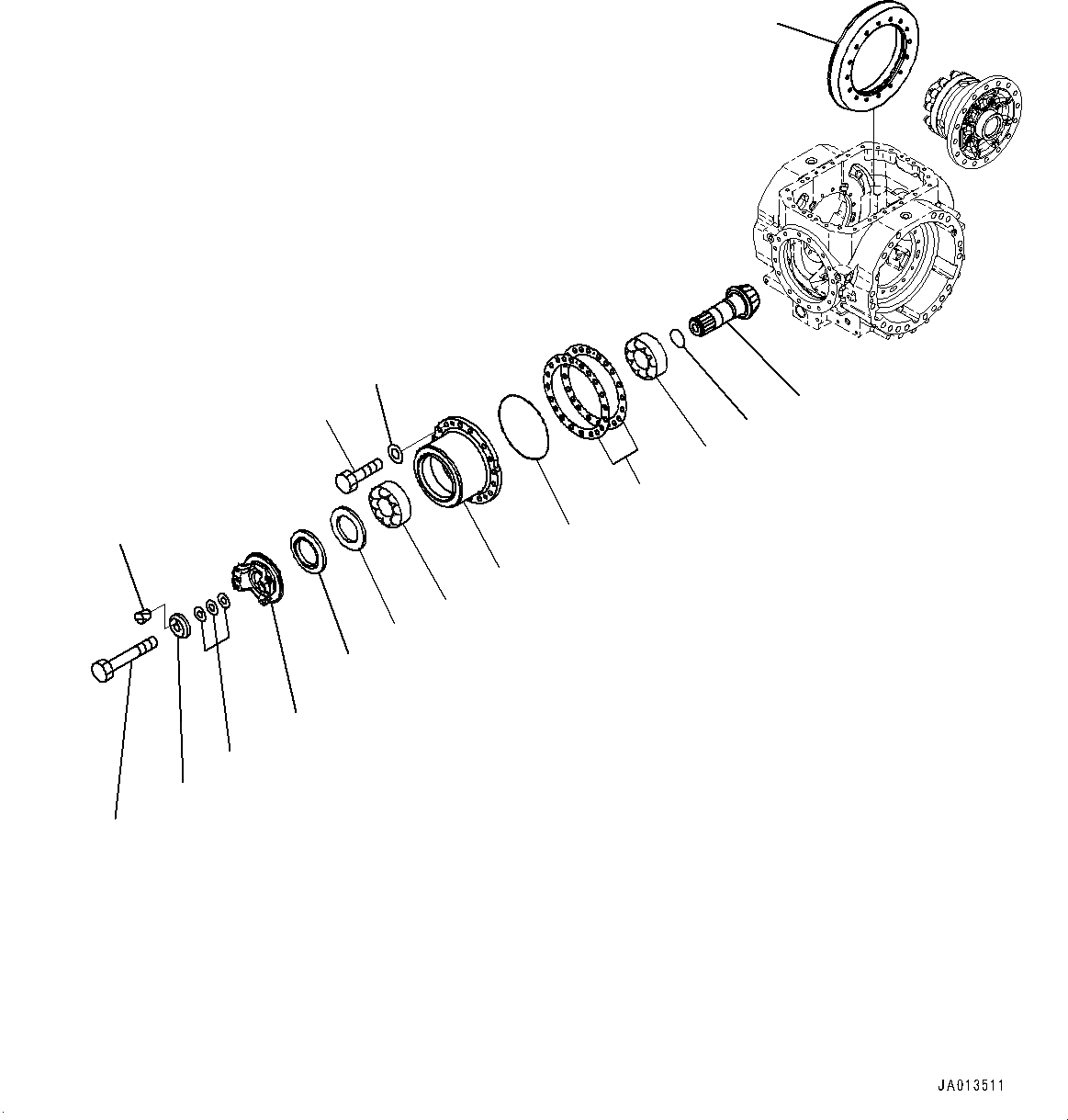 Схема запчастей Komatsu WA480-6 - ЗАДН. МОСТ, ДИФФЕРЕНЦ. (/) (№98-) ЗАДН. МОСТ, С САМОБЛОКИР. ДИФФЕРЕНЦ.