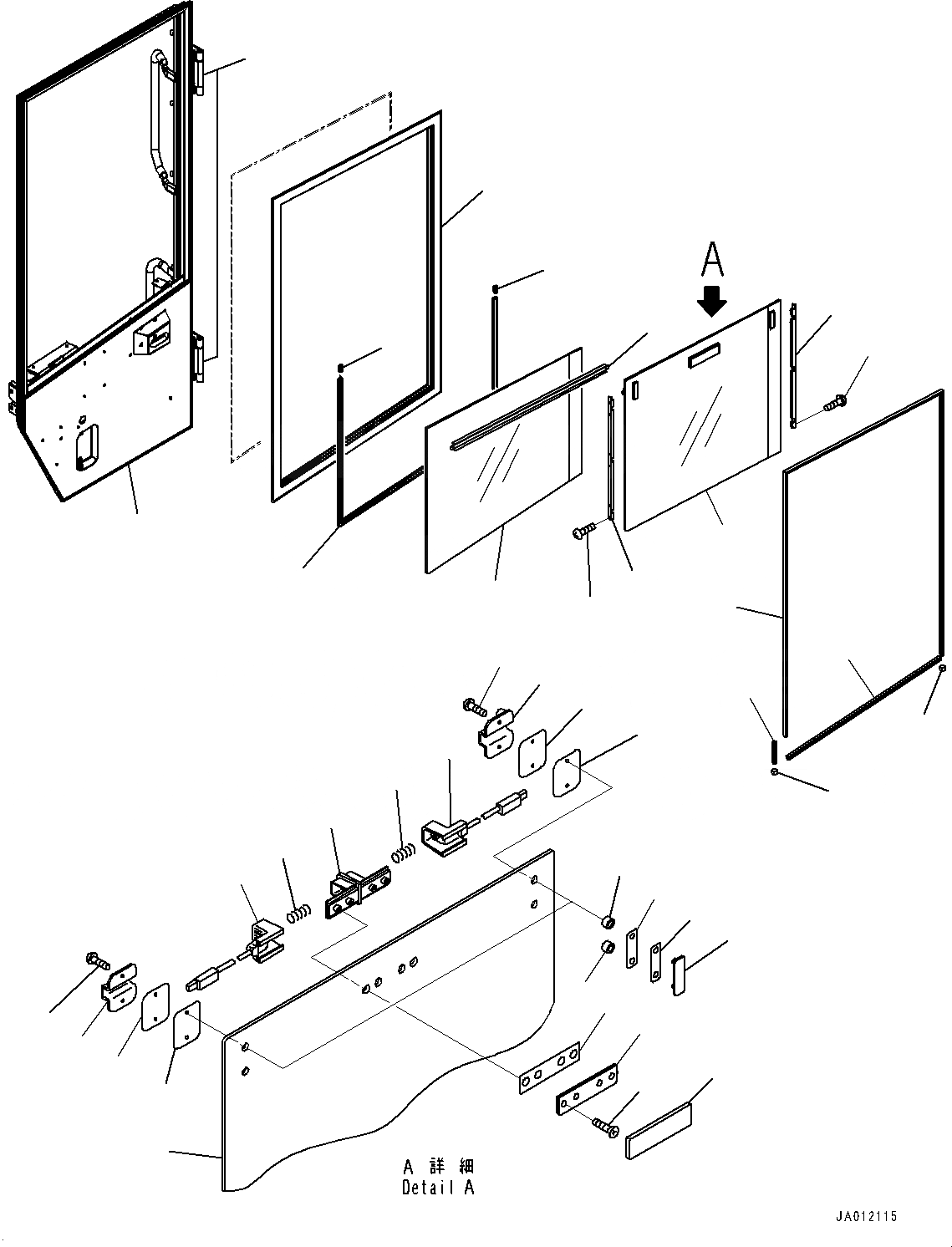 Схема запчастей Komatsu WA480-6 - КАБИНА ROPS, ДВЕРЬ, ЛЕВ. (№9-) КАБИНА ROPS, MONOCOQUE ТИП, BOTH РАМА ОКНА, С АВТОМАТИЧ. КОНДИЦ. ВОЗДУХА
