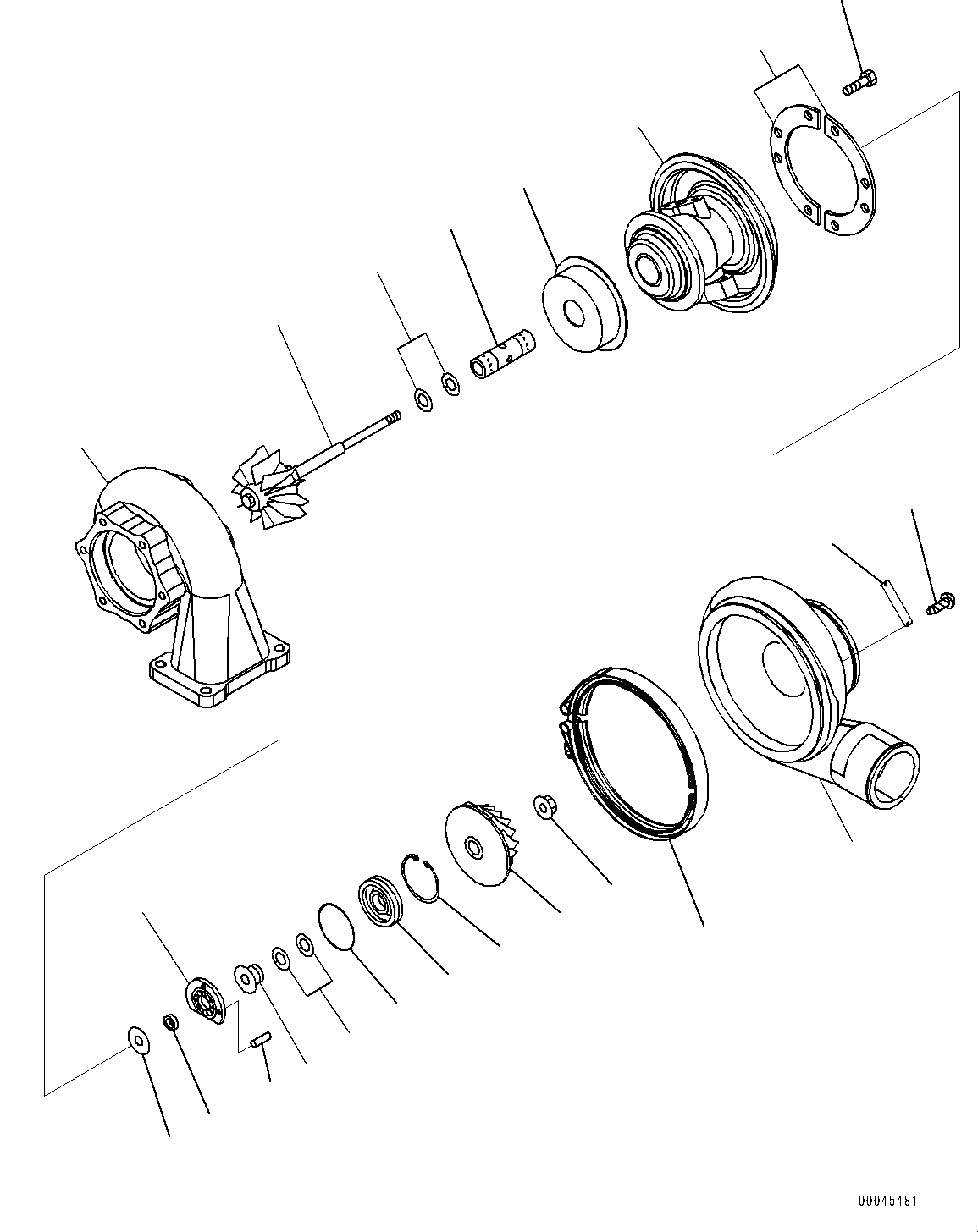 Схема запчастей Komatsu SAA6D125E-5E - ТУРБОНАГНЕТАТЕЛЬ, ВНУТР. ЧАСТИ (№7-) ТУРБОНАГНЕТАТЕЛЬ