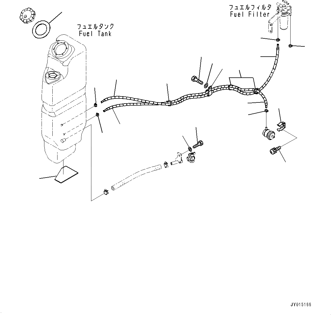 Схема запчастей Komatsu PC20MR-3 - ТОПЛИВН. БАК., ТРУБЫ (№-) ТОПЛИВН. БАК., С МАСТЕР КЛЮЧ