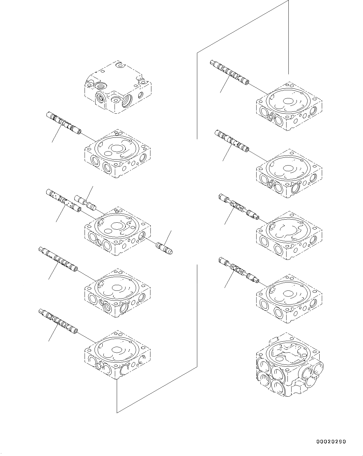 Схема запчастей Komatsu PC20MR-3 - УПРАВЛЯЮЩ. КЛАПАН, ВНУТР. ЧАСТИ (/) (№-) УПРАВЛЯЮЩ. КЛАПАН, С СИГНАЛ ХОДА