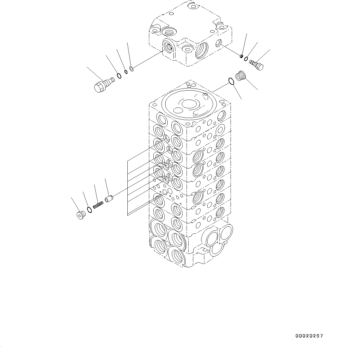 Схема запчастей Komatsu PC20MR-3 - УПРАВЛЯЮЩ. КЛАПАН, ВНУТР. ЧАСТИ (/) (№-) УПРАВЛЯЮЩ. КЛАПАН, БЕЗ СИГНАЛ ХОДА