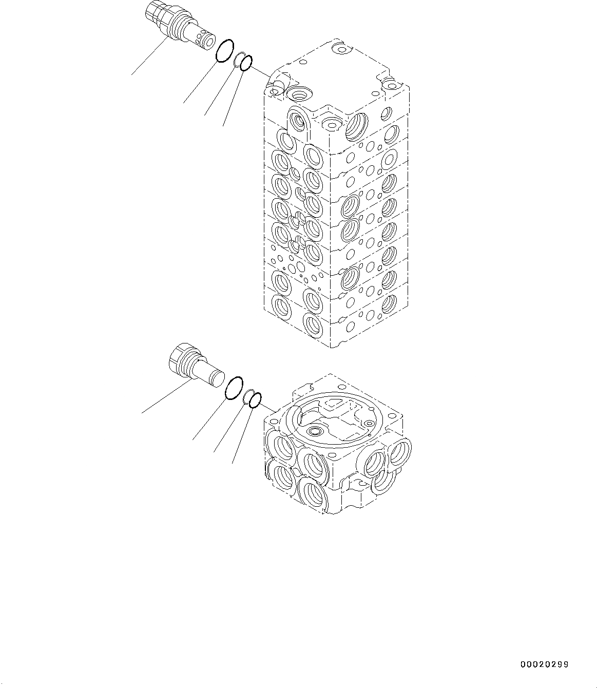 Схема запчастей Komatsu PC20MR-3 - УПРАВЛЯЮЩ. КЛАПАН, ВНУТР. ЧАСТИ (/) (№-) УПРАВЛЯЮЩ. КЛАПАН, С СИГНАЛ ХОДА