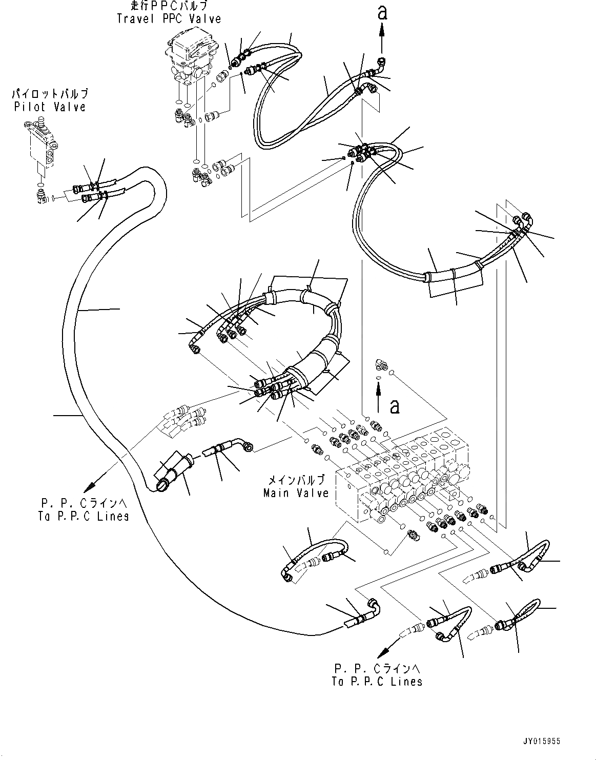 Схема запчастей Komatsu PC20MR-3 - УПРАВЛЯЮЩ. КЛАПАН, PPC ТРУБЫ (№-) УПРАВЛЯЮЩ. КЛАПАН, ДЛЯ -ДОПОЛН. АКТУАТОР ТРУБЫ
