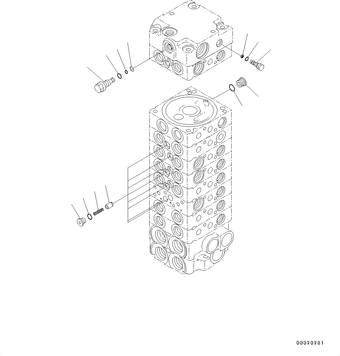 Схема запчастей Komatsu PC20MR-3 - УПРАВЛЯЮЩ. КЛАПАН, ВНУТР. ЧАСТИ (/) (№-) УПРАВЛЯЮЩ. КЛАПАН, С СИГНАЛ ХОДА, ДЛЯ -ДОПОЛН. АКТУАТОР ТРУБЫ