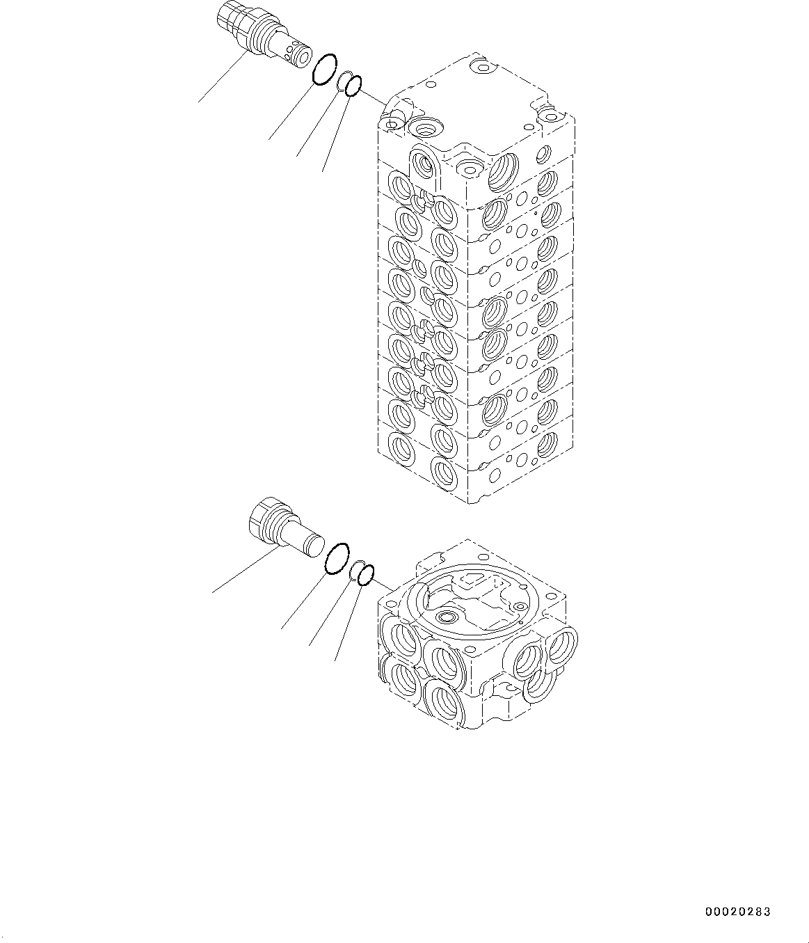 Схема запчастей Komatsu PC20MR-3 - УПРАВЛЯЮЩ. КЛАПАН, ВНУТР. ЧАСТИ (/) (№-) УПРАВЛЯЮЩ. КЛАПАН, ДЛЯ -ДОПОЛН. АКТУАТОР ТРУБЫ