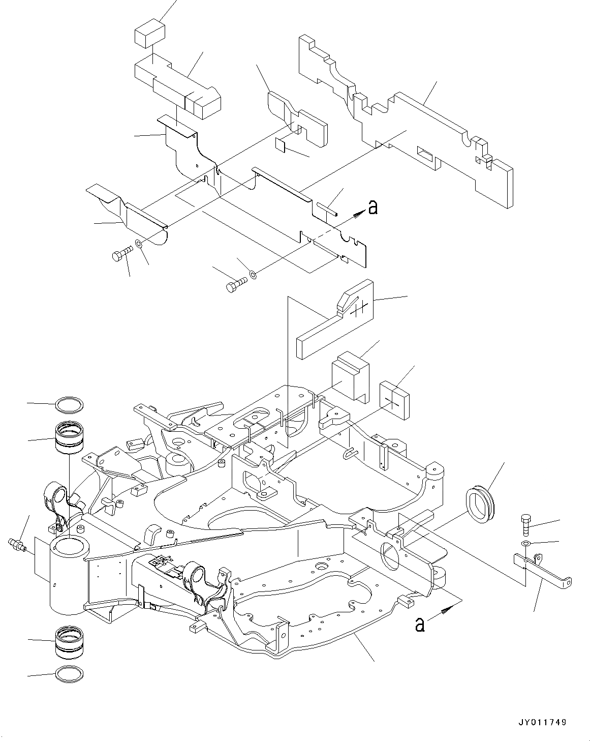 Схема запчастей Komatsu PC20MR-3 - ОСНОВНАЯ РАМА (№-8) ОСНОВНАЯ РАМА