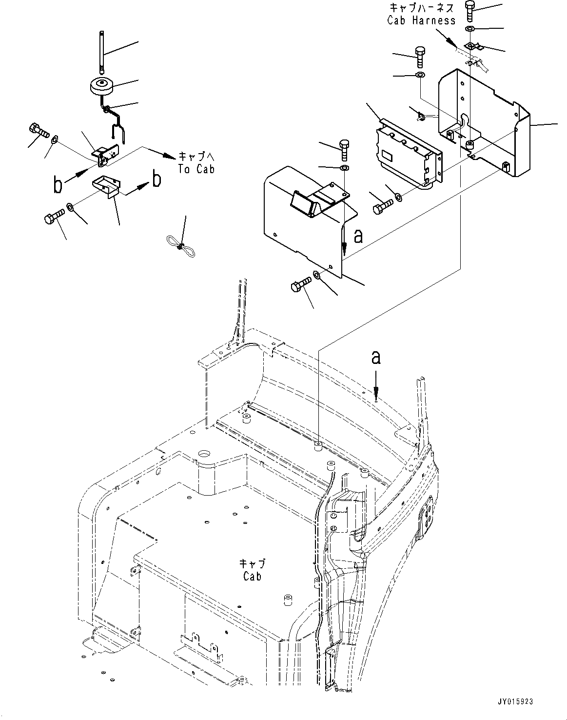 Схема запчастей Komatsu PC20MR-3 - КАБИНА, KOMTRAX И РЕЛЕ (№-) КАБИНА, С НАВЕСН. ОБОРУД КЛАПАН, МАСТЕР КЛЮЧ