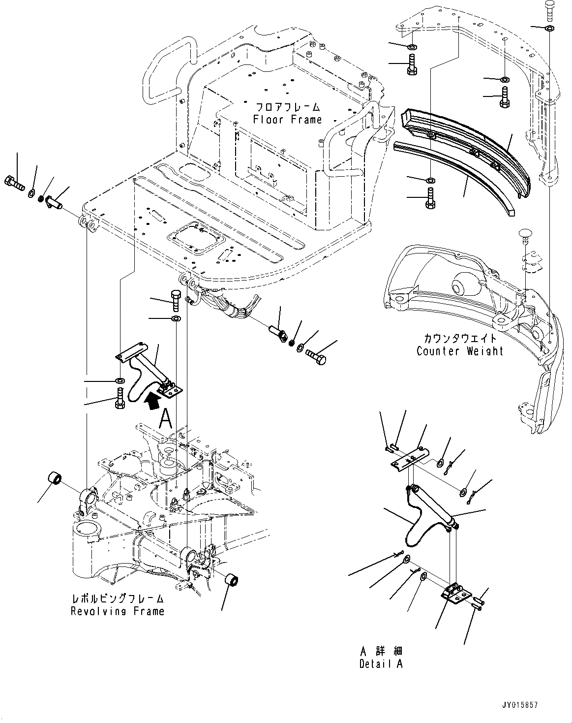 Схема запчастей Komatsu PC20MR-3 - КРЕПЛЕНИЕ ПОЛАING, GAS SPRINGS КОМПОНЕНТЫ (№8-) КРЕПЛЕНИЕ ПОЛАING, ДЛЯ СИСТЕМА ROPS