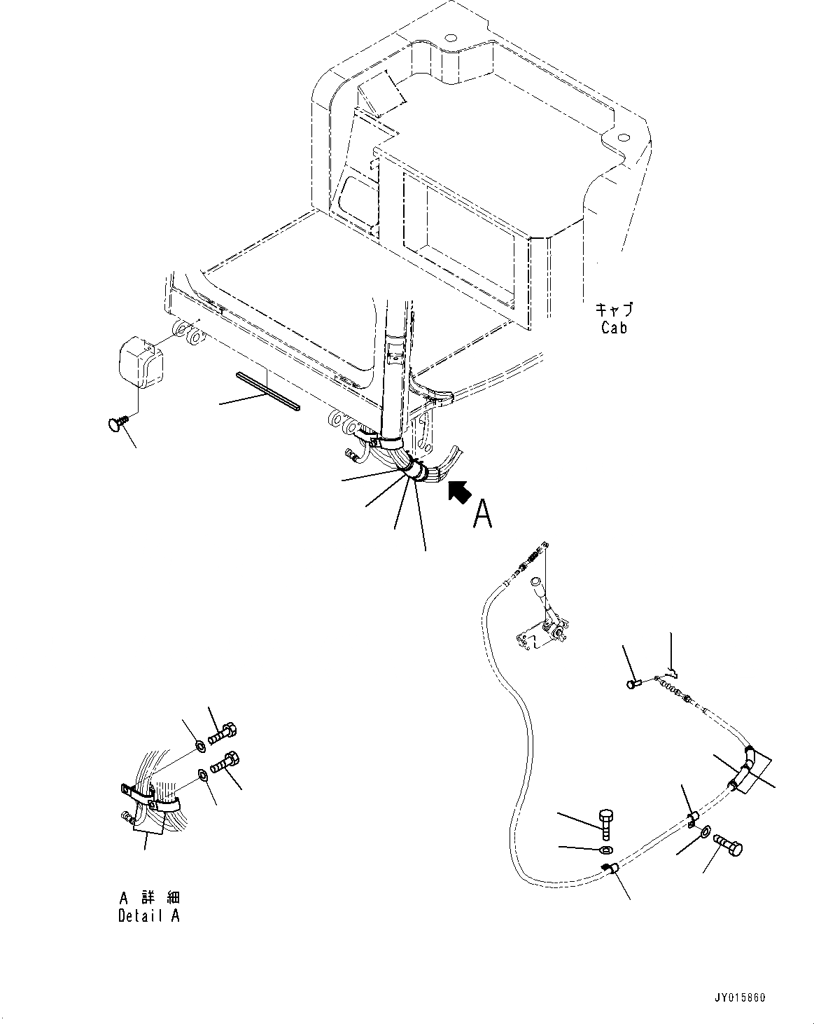 Схема запчастей Komatsu PC20MR-3 - КРЕПЛЕНИЕ ПОЛАING, КАБЕЛЬ КРЕПЛЕНИЕ (№8-) КРЕПЛЕНИЕ ПОЛАING, ДЛЯ КАБИНА ROPS