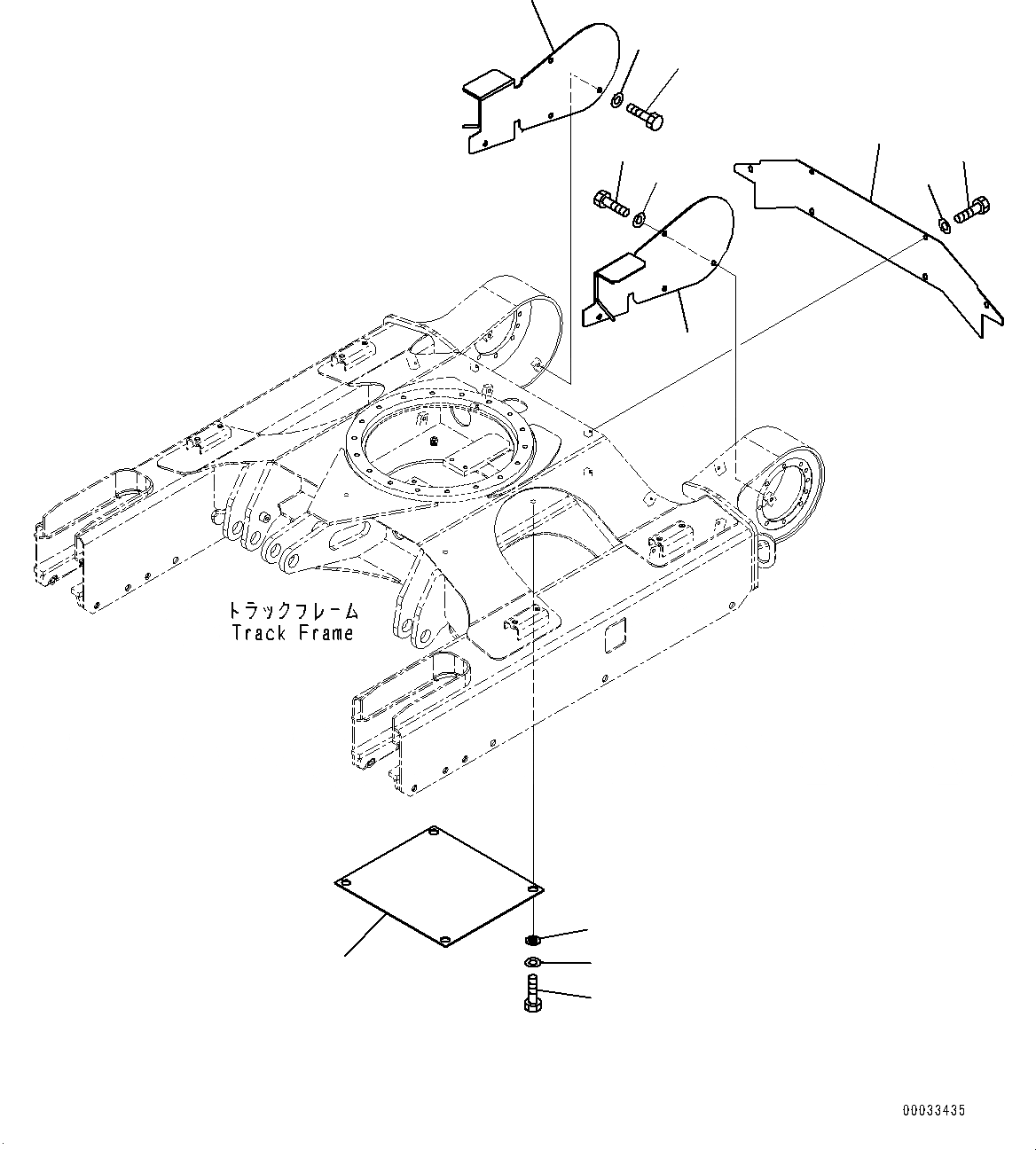 Схема запчастей Komatsu PC20MR-3 - ГУСЕНИЧНАЯ РАМА, КРЫШКИ (№-8) ГУСЕНИЧНАЯ РАМА, СКОРОСТЬ ДВИЖЕНИЯ УПРАВЛ-Е, SPEED ТИП, NARROW ШИР. ТИП, ДЛЯ KOREA