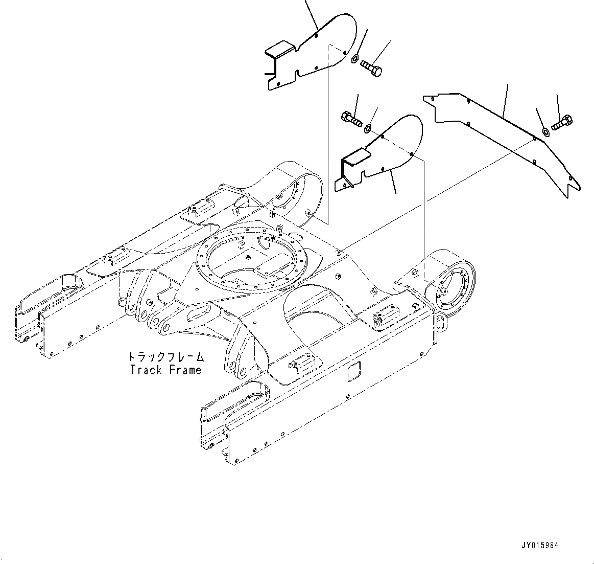 Схема запчастей Komatsu PC20MR-3 - ГУСЕНИЧНАЯ РАМА, КРЫШКИ (№9-) ГУСЕНИЧНАЯ РАМА, СКОРОСТЬ ДВИЖЕНИЯ УПРАВЛ-Е, SPEED ТИП, NARROW ШИР. ТИП, ДЛЯ KOREA