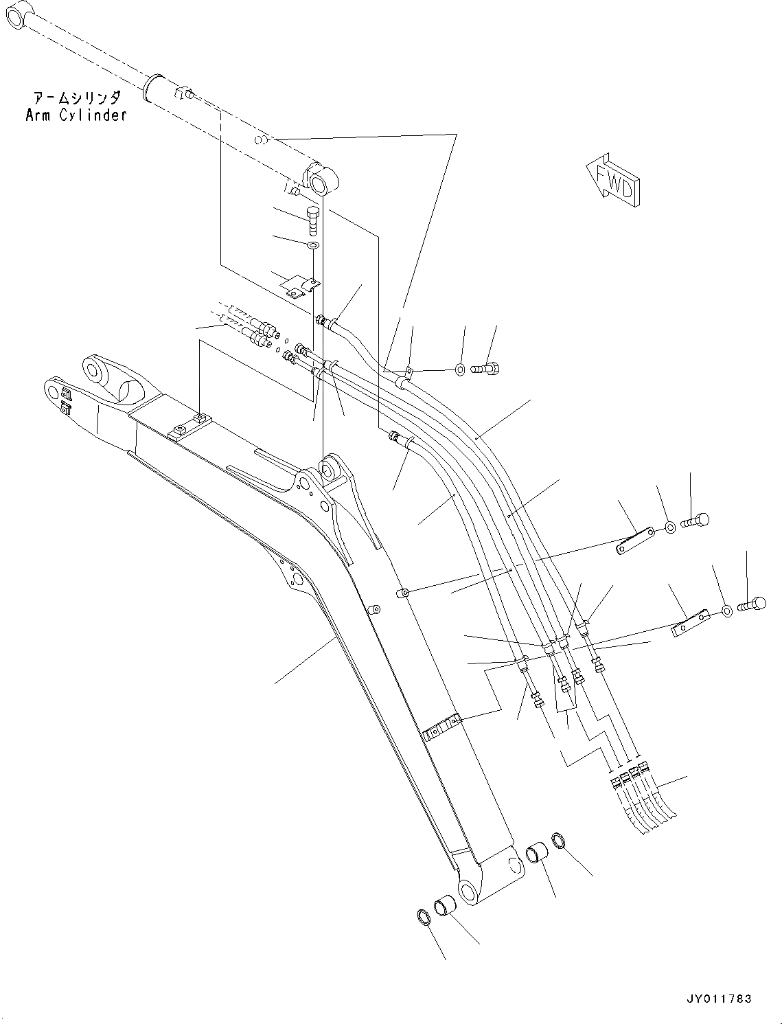 Схема запчастей Komatsu PC20MR-3 - СТРЕЛА, СТРЕЛА И ТРУБЫ (№-8) СТРЕЛА, ДЛЯ 8MM СТРЕЛА