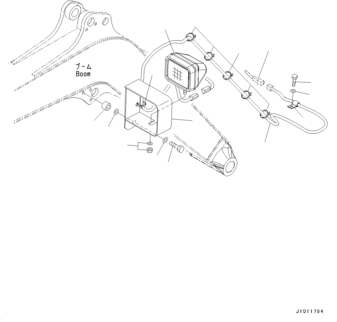 Схема запчастей Komatsu PC20MR-3 - СТРЕЛА, ЛАМПА РАБОЧ. ОСВЕЩЕНИЯ (№8-) СТРЕЛА, КРОМЕ ЯПОН., ДЛЯ 8MM СТРЕЛА