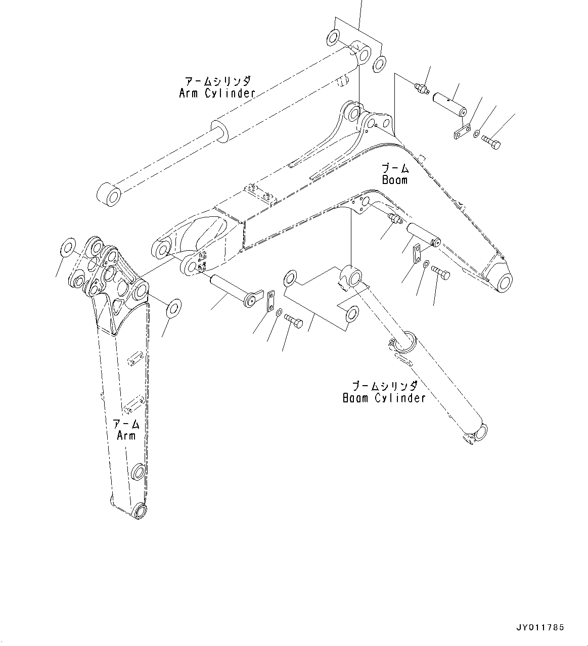 Схема запчастей Komatsu PC20MR-3 - СТРЕЛА, ПАЛЕЦ, ЦИЛИНДР СТРЕЛЫAND РУКОЯТЬ (№-8) СТРЕЛА, ДЛЯ 8MM СТРЕЛА