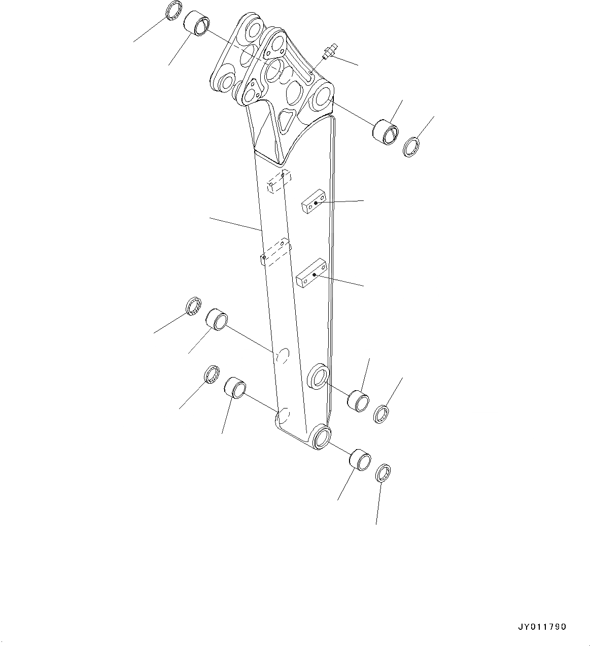 Схема запчастей Komatsu PC20MR-3 - РУКОЯТЬ, РУКОЯТЬ И ВТУЛКА (№8-) РУКОЯТЬ, КРОМЕ ЯПОН., ДЛЯ 97MM УСИЛ.ENED РУКОЯТЬ