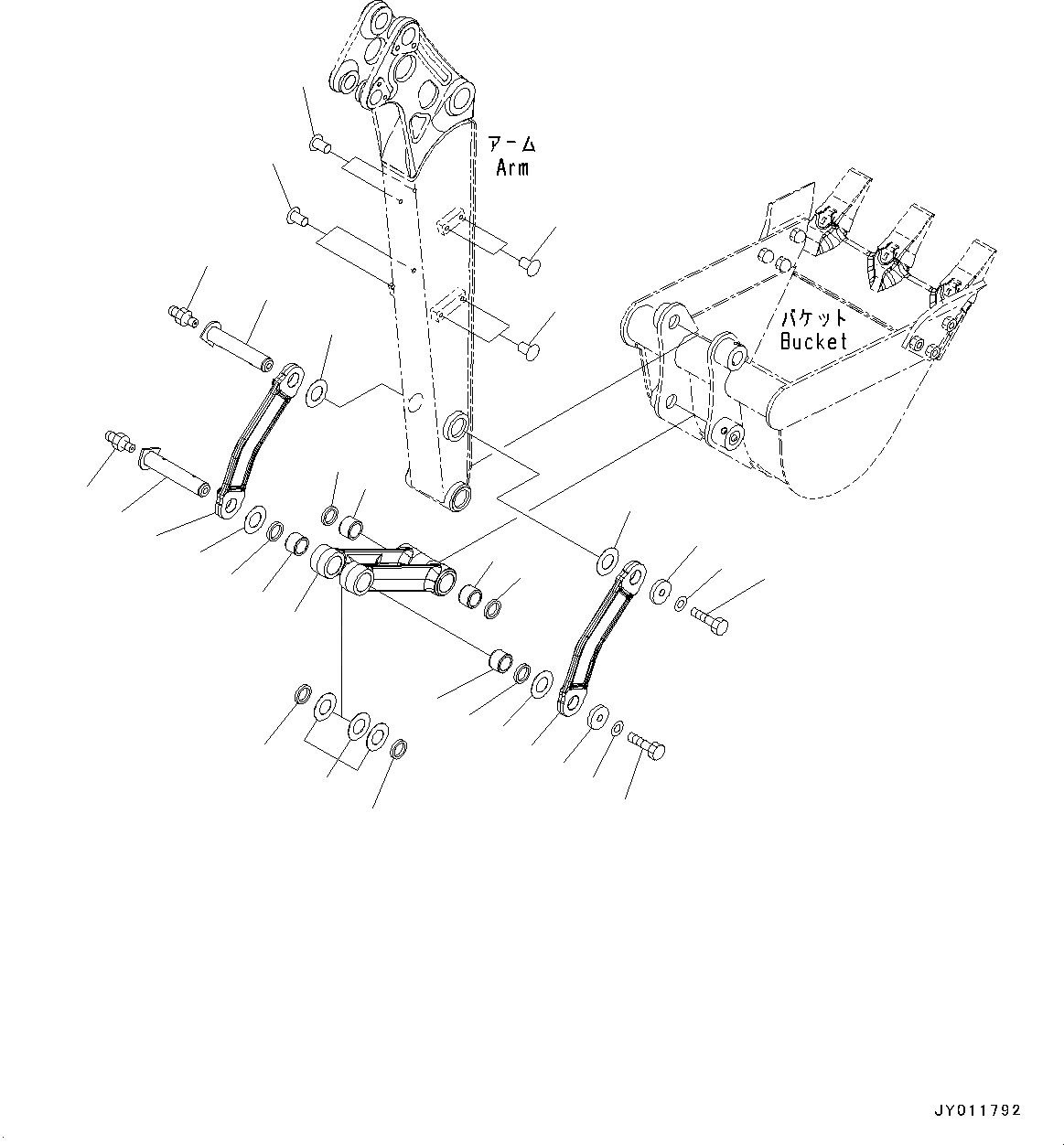 Схема запчастей Komatsu PC20MR-3 - РУКОЯТЬ, СОЕДИНЕНИЕ КОВША (№-8) РУКОЯТЬ, ДЛЯ 97MM УСИЛ.ENED РУКОЯТЬ, -НАВЕСН. ОБОРУД