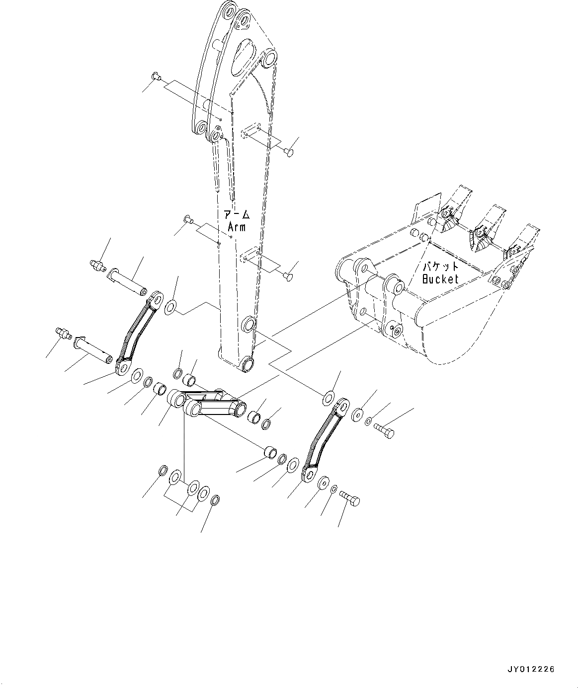 Схема запчастей Komatsu PC20MR-3 - РУКОЯТЬ, СОЕДИНЕНИЕ КОВША (№8-) РУКОЯТЬ, ДЛЯ КРОМЕ ЯПОН., MM РУКОЯТЬ, ГИДРОМОЛОТ